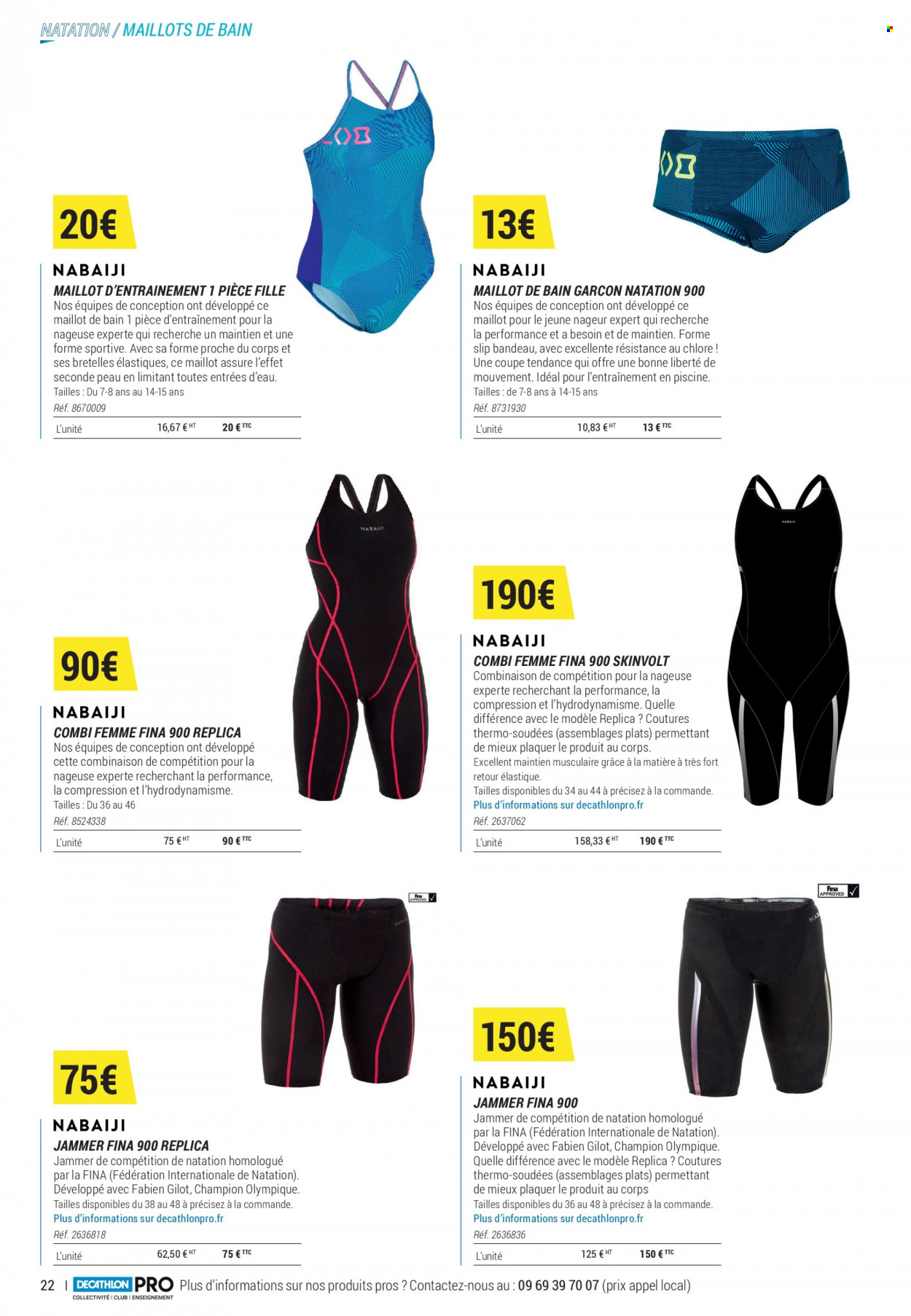 thumbnail - Catalogue Decathlon - Produits soldés - slip, maillot de bain, bandeau. Page 22.