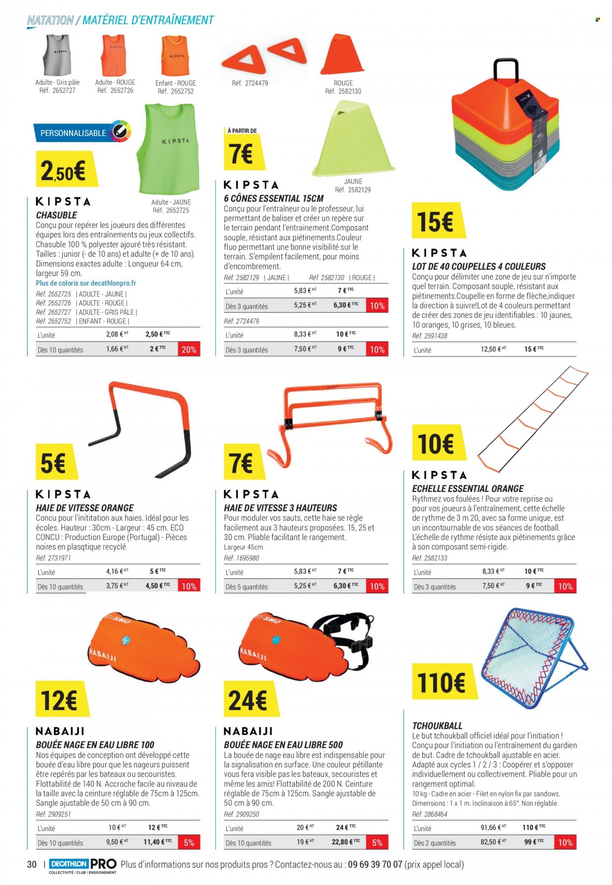 thumbnail - Catalogue Decathlon - Produits soldés - ceinture, cônes. Page 30.
