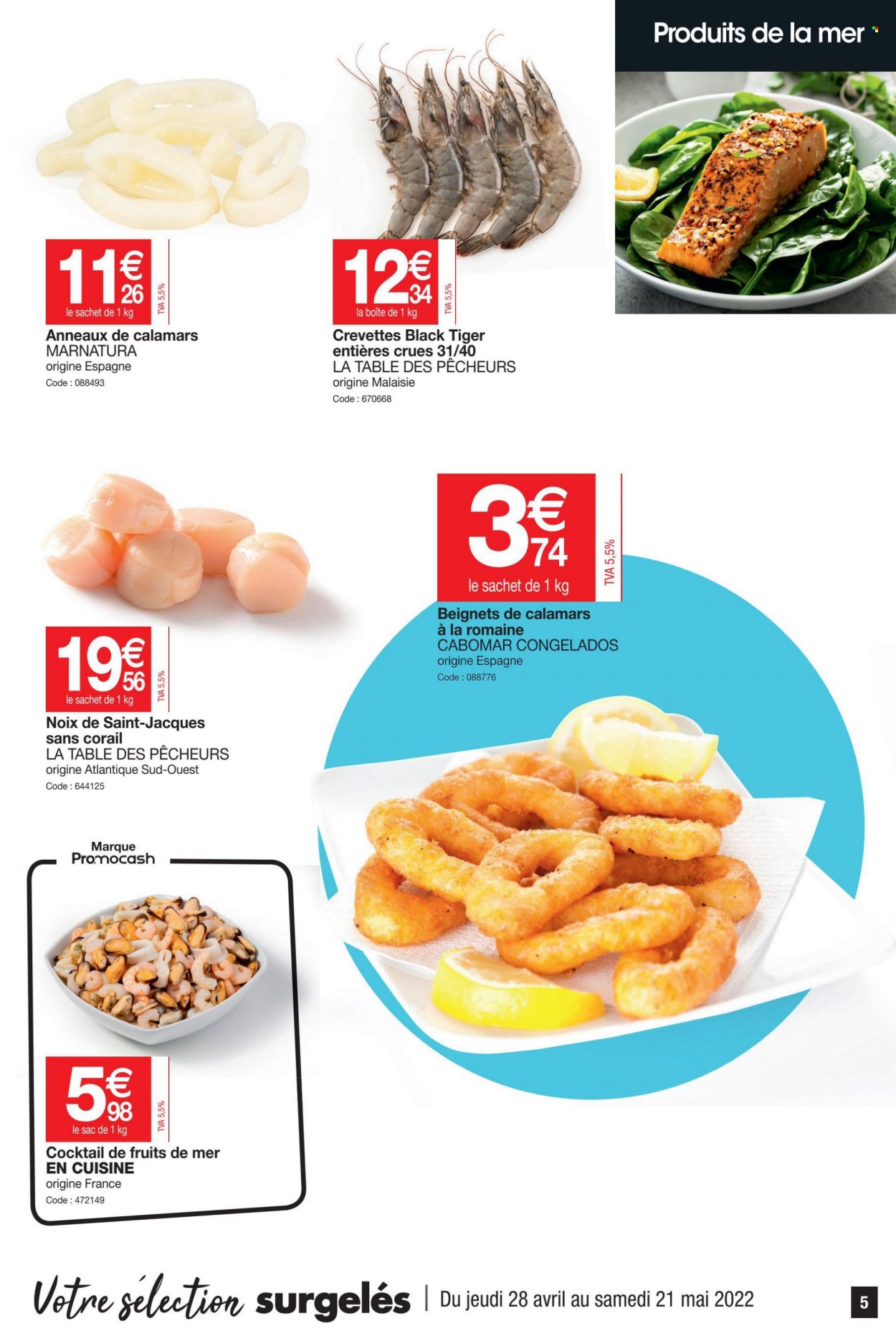 thumbnail - Catalogue Promocash - 28/04/2022 - 21/05/2022 - Produits soldés - beignets, crevettes, calamars, sac à main. Page 5.