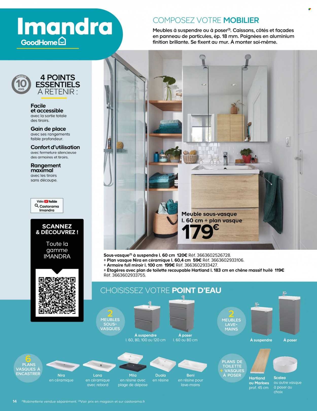 thumbnail - Catalogue Castorama - 23/04/2022 - 31/05/2022 - Produits soldés - armoire, caisson, plan vasque. Page 14.