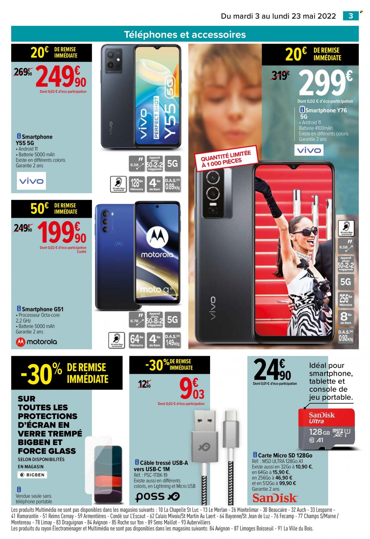 thumbnail - Catalogue Carrefour Hypermarchés - 03/05/2022 - 23/05/2022 - Produits soldés - smartphone, téléphone, tablette. Page 3.
