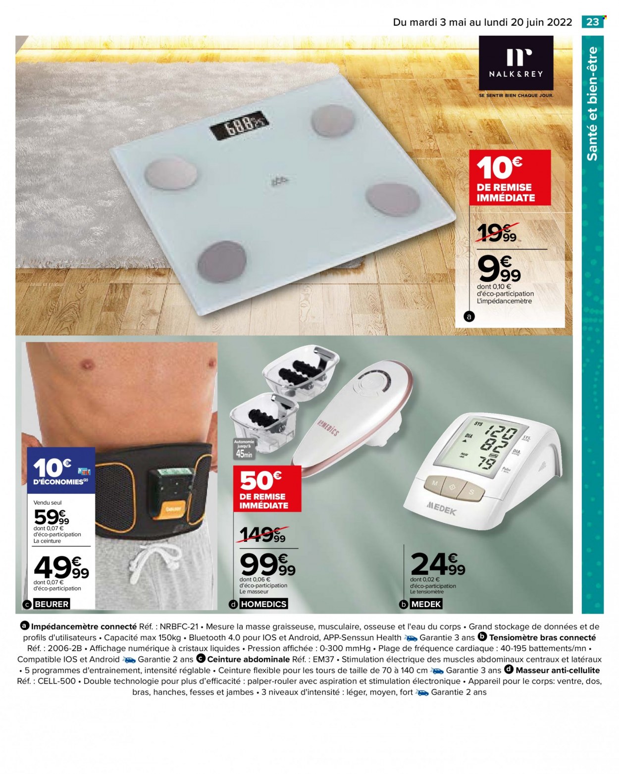 thumbnail - Catalogue Carrefour Hypermarchés - 03/05/2022 - 20/06/2022 - Produits soldés - tensiomètre, ceinture. Page 23.