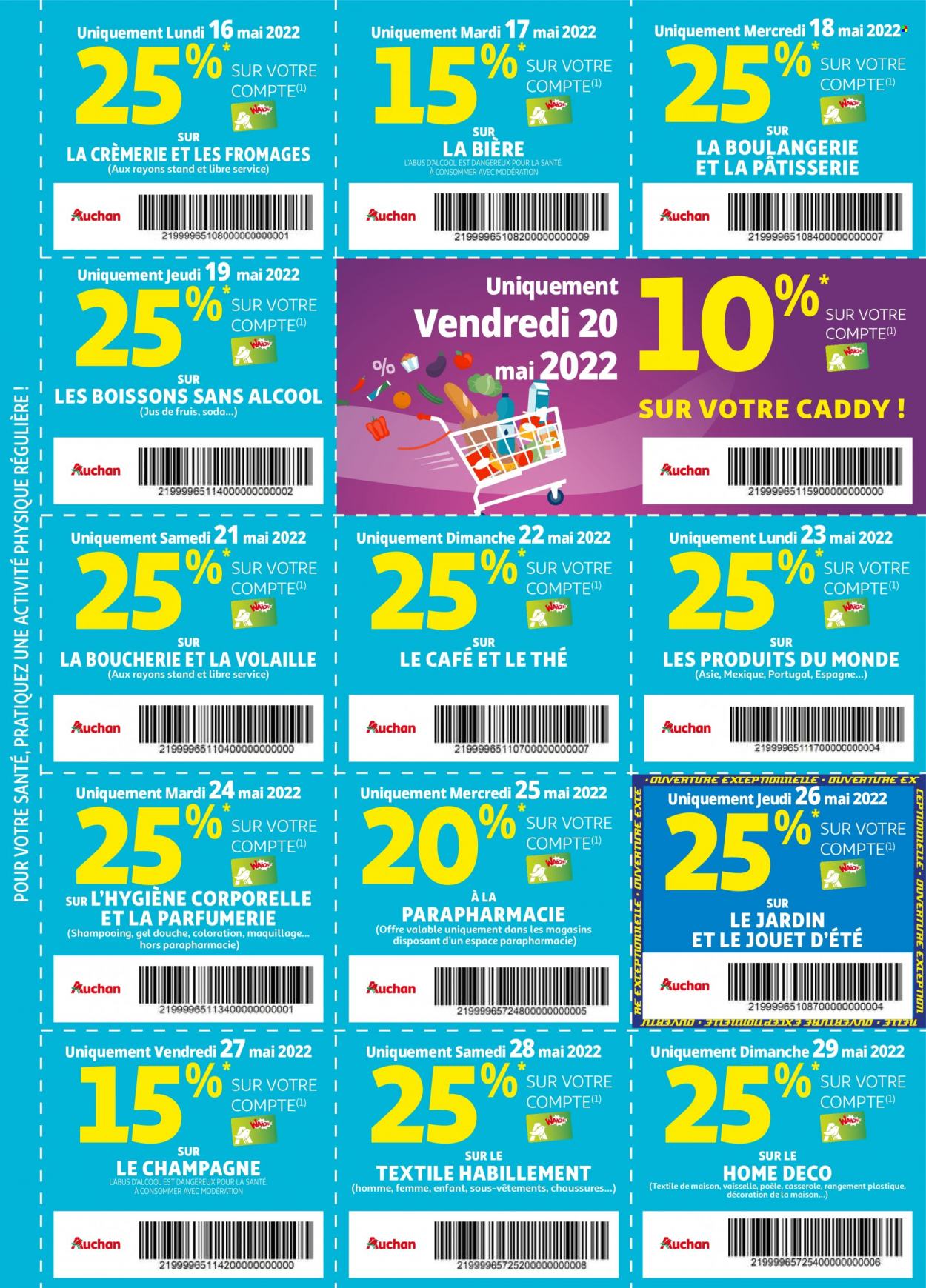thumbnail - Catalogue Auchan - 02/05/2022 - 29/05/2022 - Produits soldés - poêle, jus, soda, thé, champagne, gel douche, shampooing, casserole. Page 3.