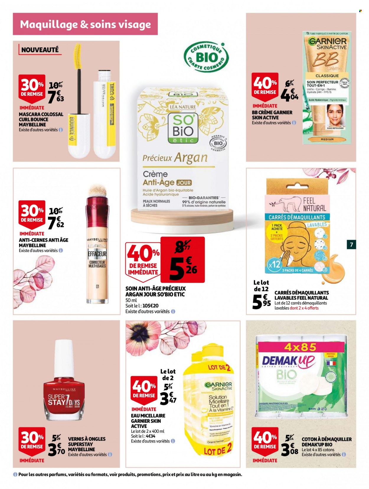 thumbnail - Catalogue Auchan - 04/05/2022 - 17/05/2022 - Produits soldés - anti-cernes, correcteur, Garnier, Maybelline, mascara, vernis à ongles, effaceur. Page 7.