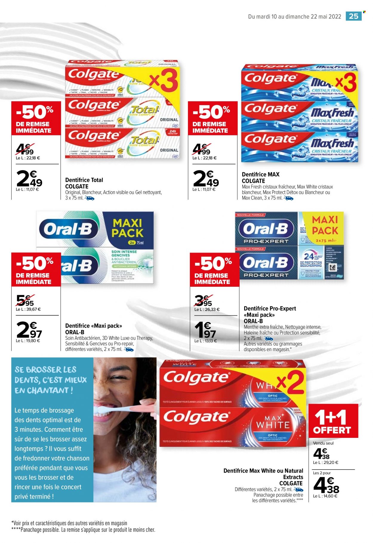 thumbnail - Catalogue Carrefour Market - 10/05/2022 - 22/05/2022 - Produits soldés - menthe, Colgate, dentifrice, Oral-b. Page 27.