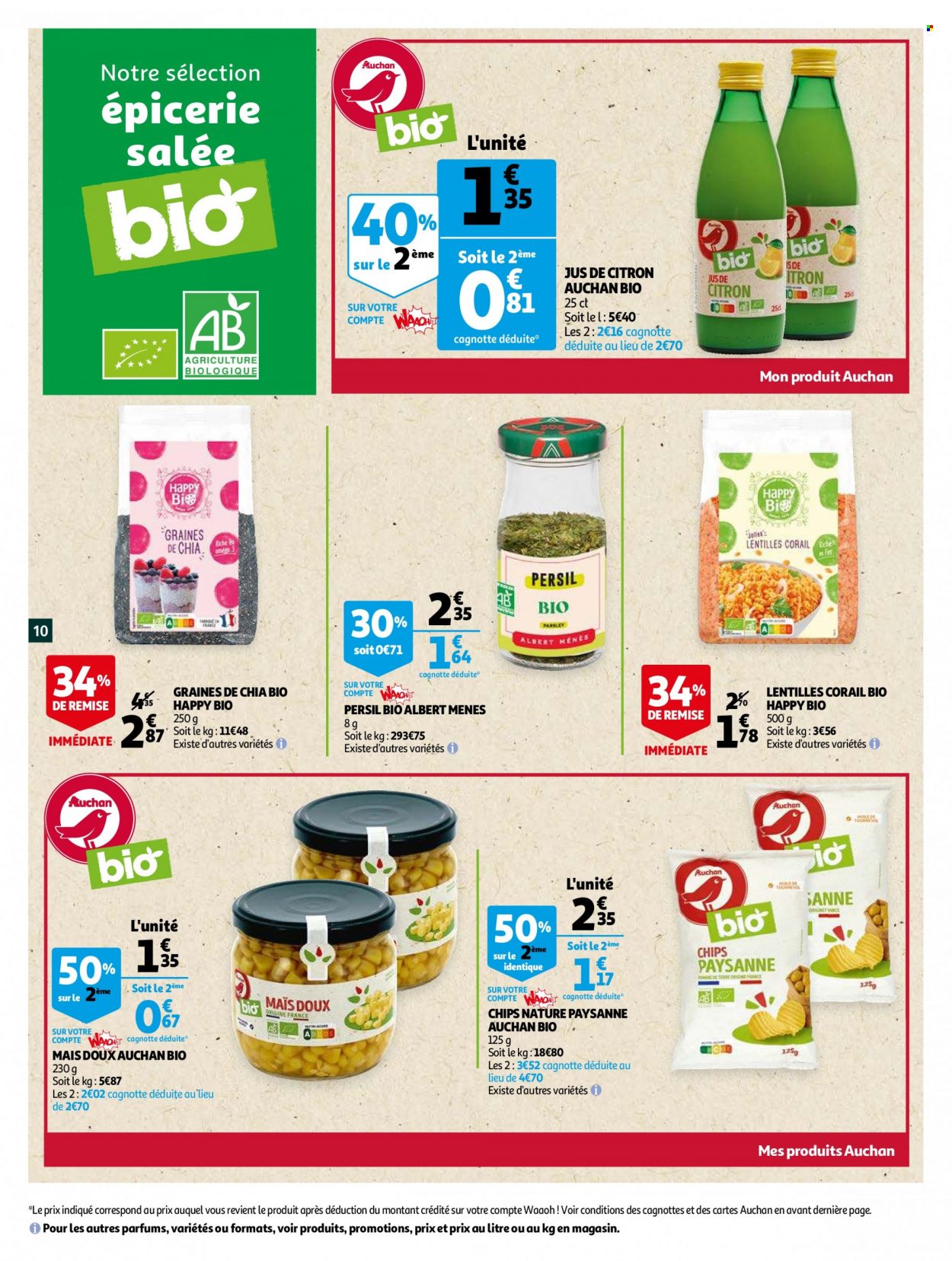 thumbnail - Catalogue Auchan - 11/05/2022 - 24/05/2022 - Produits soldés - lentilles, chips, persil, Persil. Page 10.