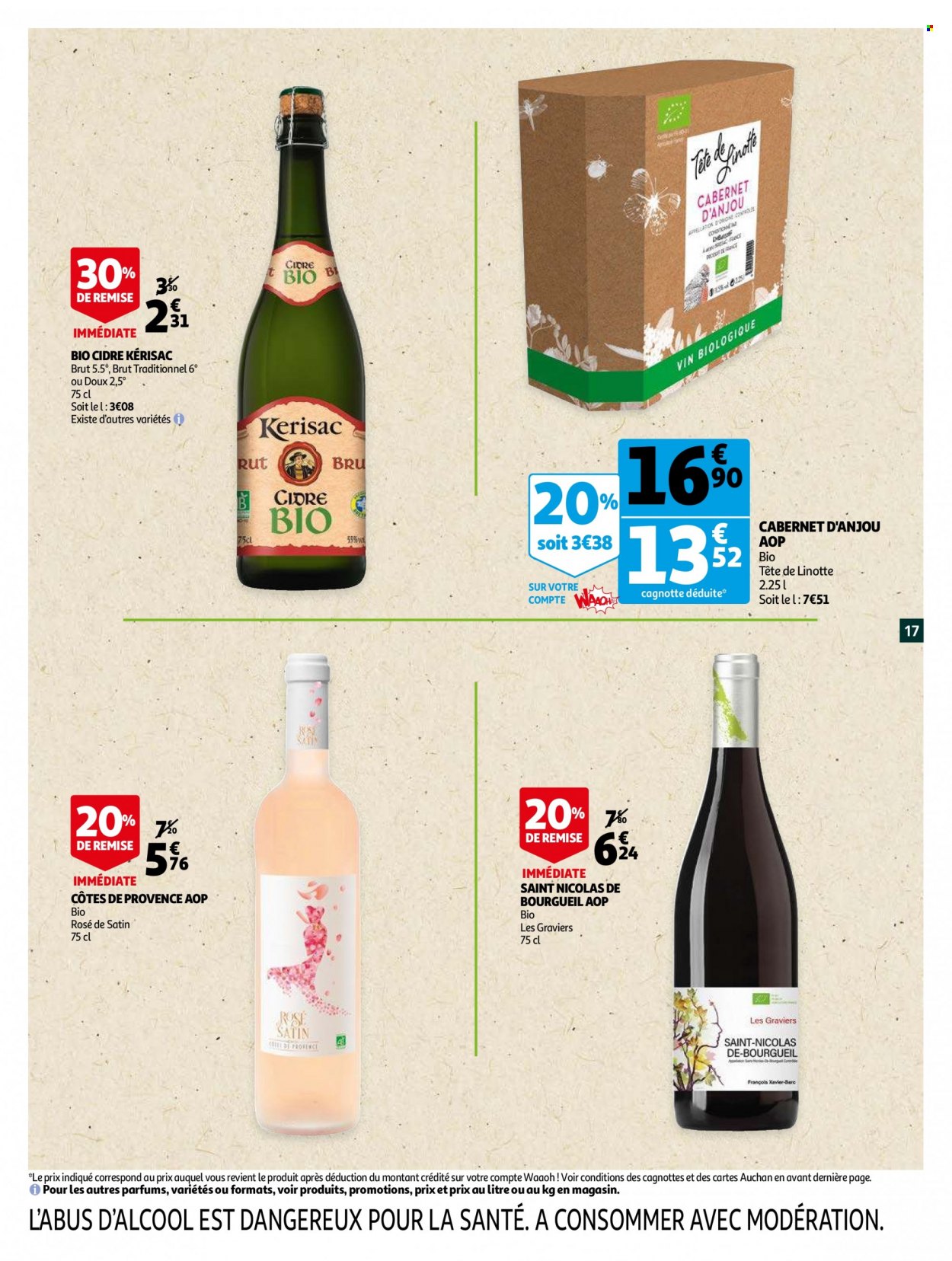 thumbnail - Catalogue Auchan - 11/05/2022 - 24/05/2022 - Produits soldés - vin, cidre. Page 17.
