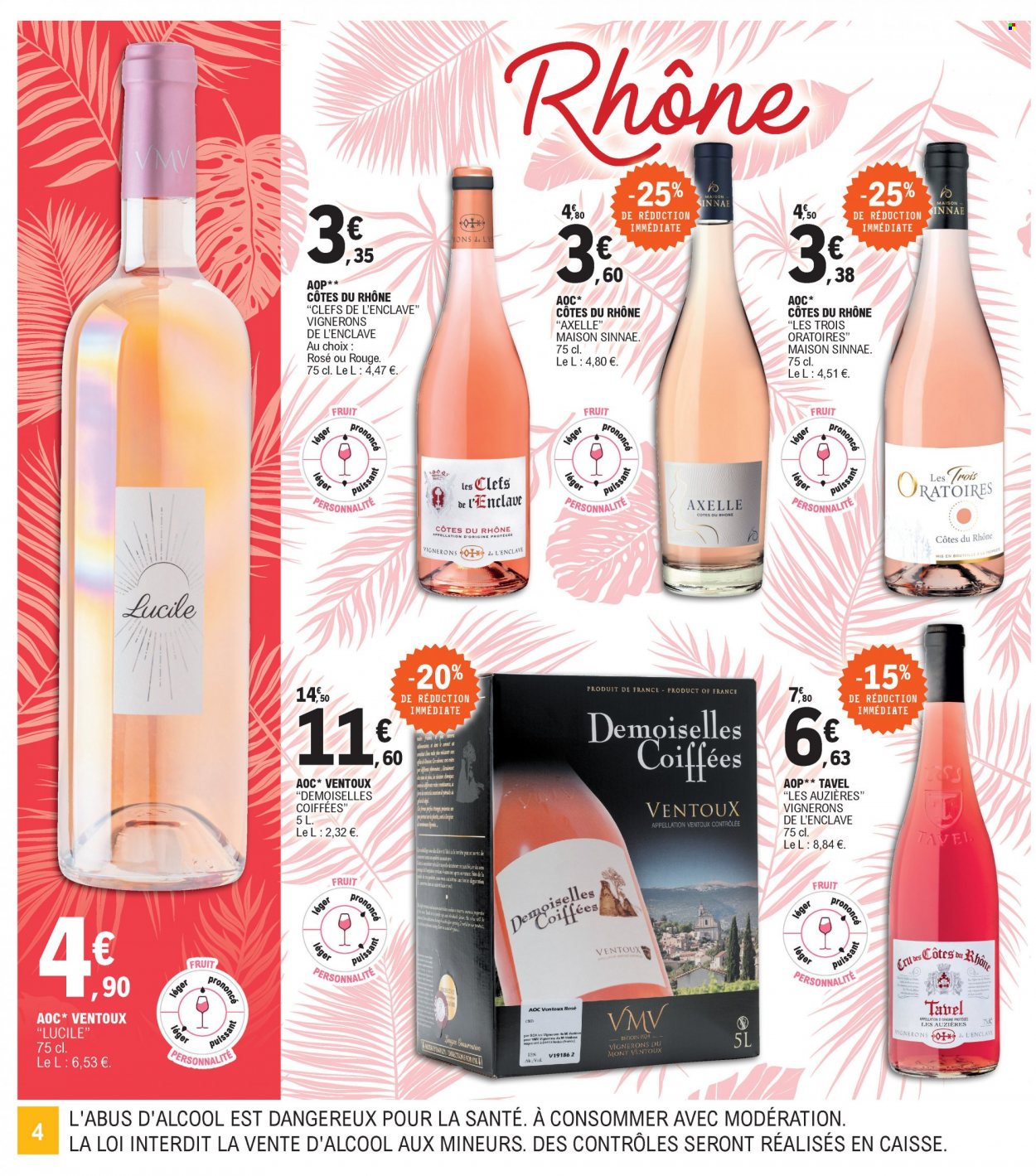 thumbnail - Catalogue E.Leclerc - 10/05/2022 - 21/05/2022 - Produits soldés - Côtes du Rhône, vin, maison. Page 4.