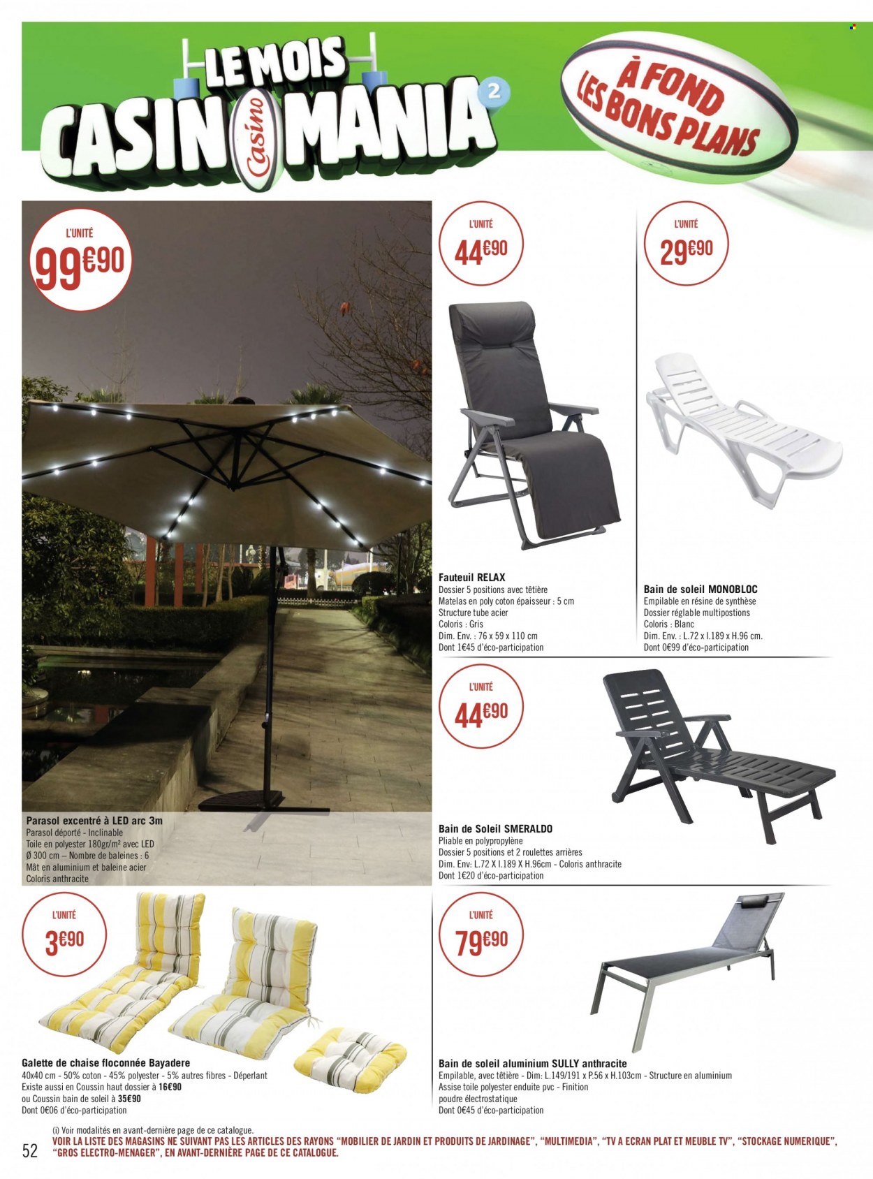 thumbnail - Catalogue Géant Casino - 09/05/2022 - 22/05/2022 - Produits soldés - galettes, téléviseur, fauteuil, meuble tv, matelas. Page 52.