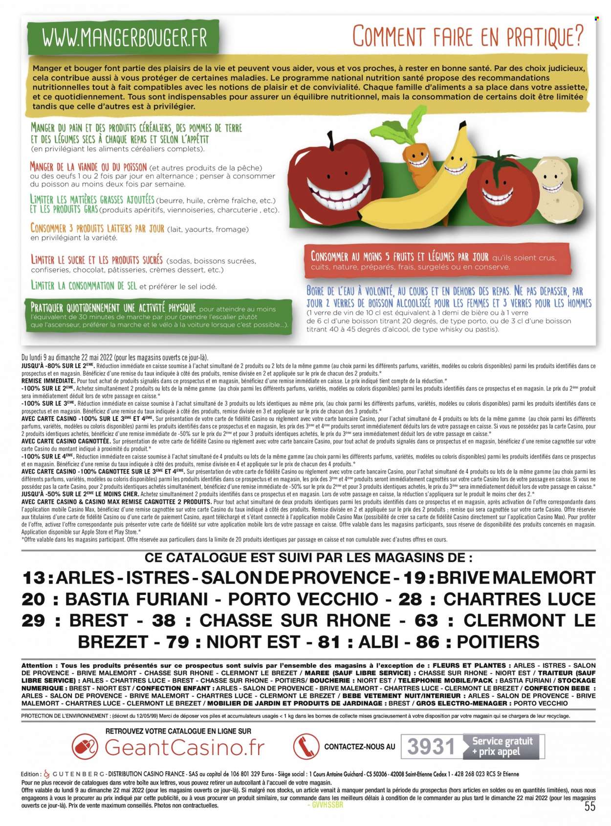 thumbnail - Catalogue Géant Casino - 09/05/2022 - 22/05/2022 - Produits soldés - pommes de terre, yaourt, beurre, crème fraîche. Page 55.