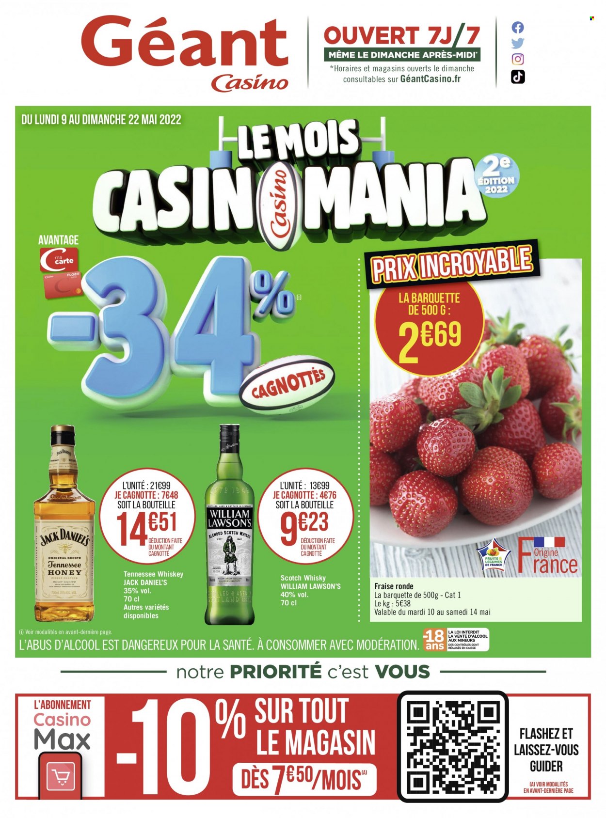 thumbnail - Catalogue Géant Casino - 09/05/2022 - 22/05/2022 - Produits soldés - whisky, William Lawson's. Page 56.
