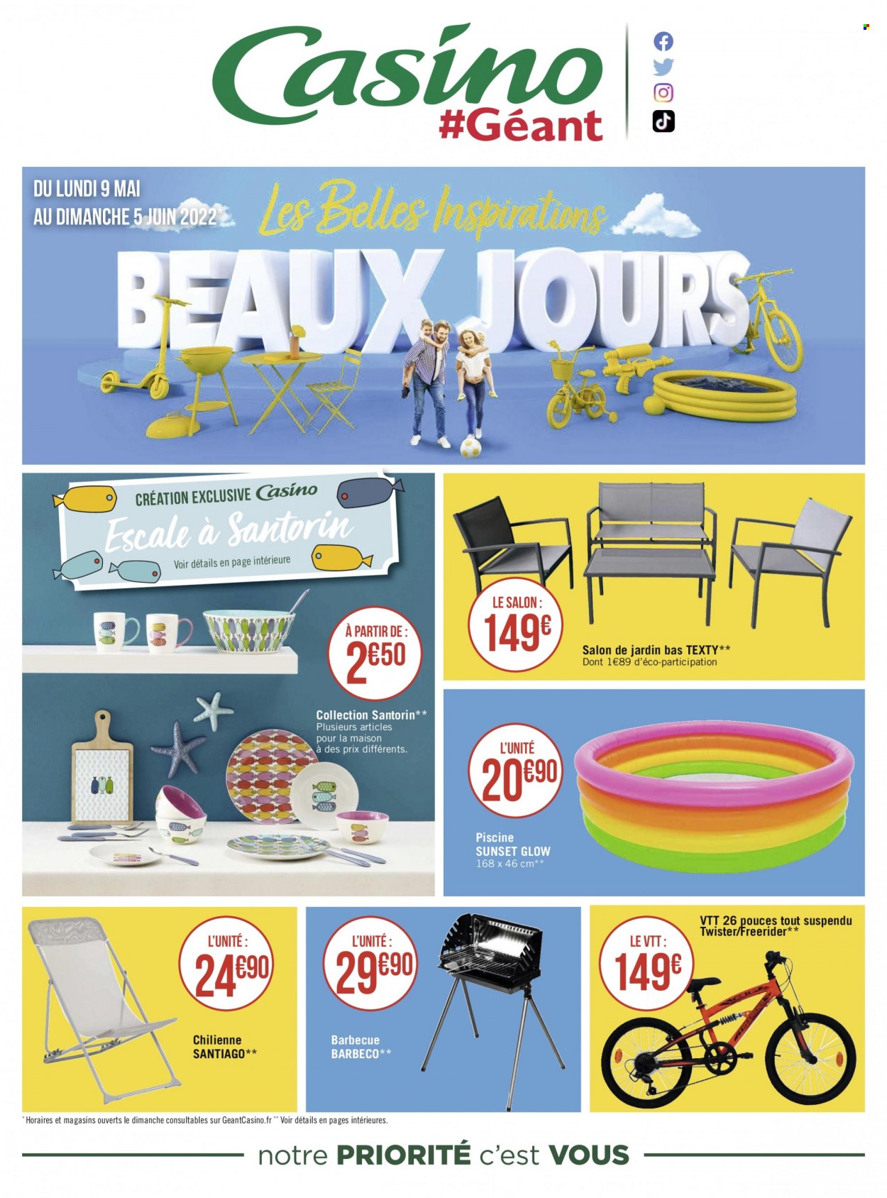 thumbnail - Catalogue Géant Casino - 09/05/2022 - 05/06/2022 - Produits soldés - VTT Rockrider, salon de jardin, Beaux Jours. Page 1.