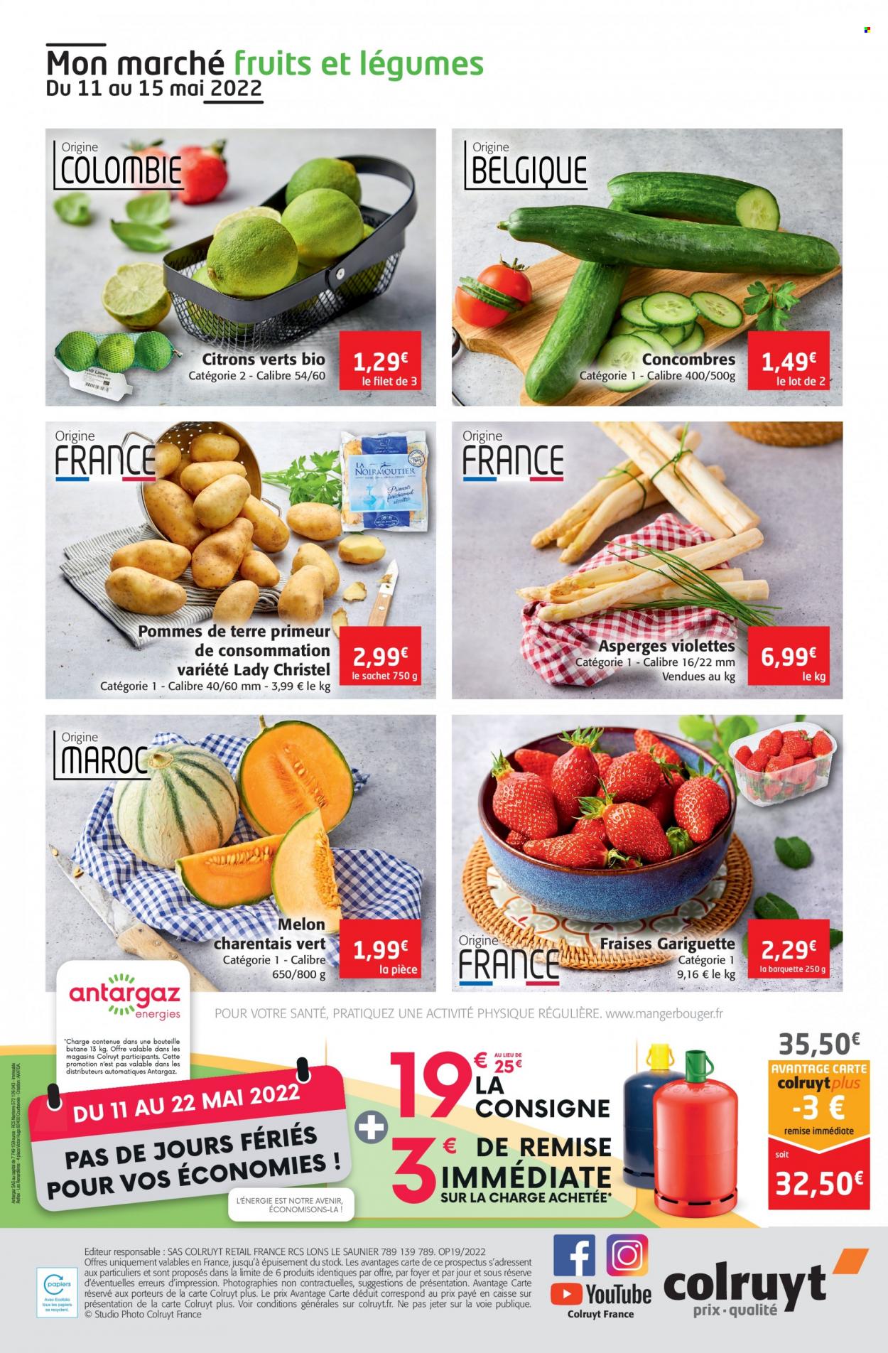 thumbnail - Catalogue Colruyt - 11/05/2022 - 22/05/2022 - Produits soldés - fraises, melon, concombre, pommes de terre. Page 16.