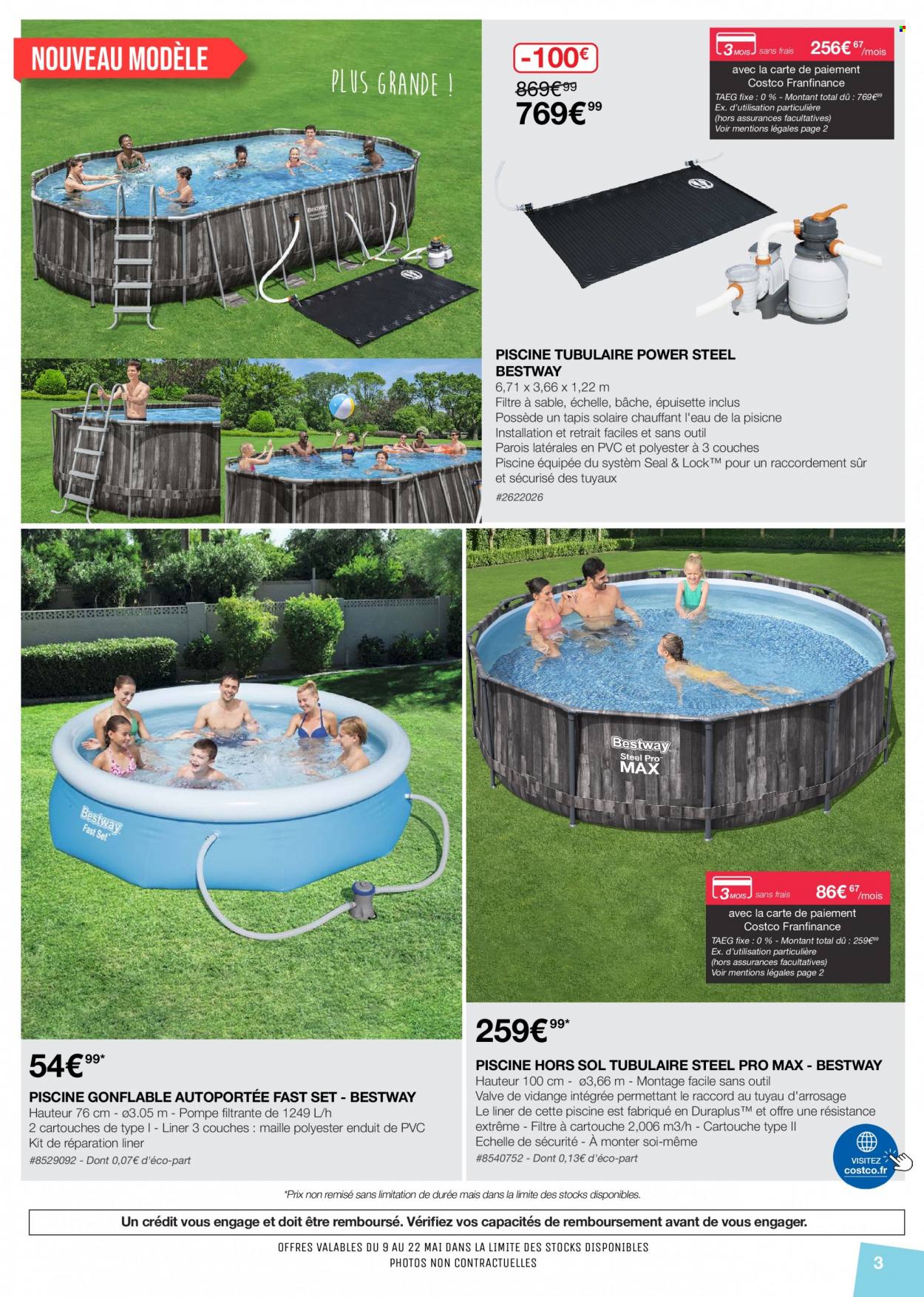 thumbnail - Catalogue Costco - 09/05/2022 - 22/05/2022 - Produits soldés - Maille, epuisette, piscine, piscine tubulaire. Page 3.