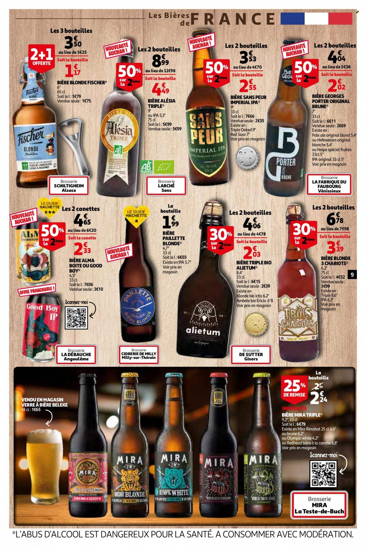 thumbnail - Catalogue Auchan - 11/05/2022 - 17/05/2022 - Produits soldés - bière blonde, carotte, verre. Page 9.