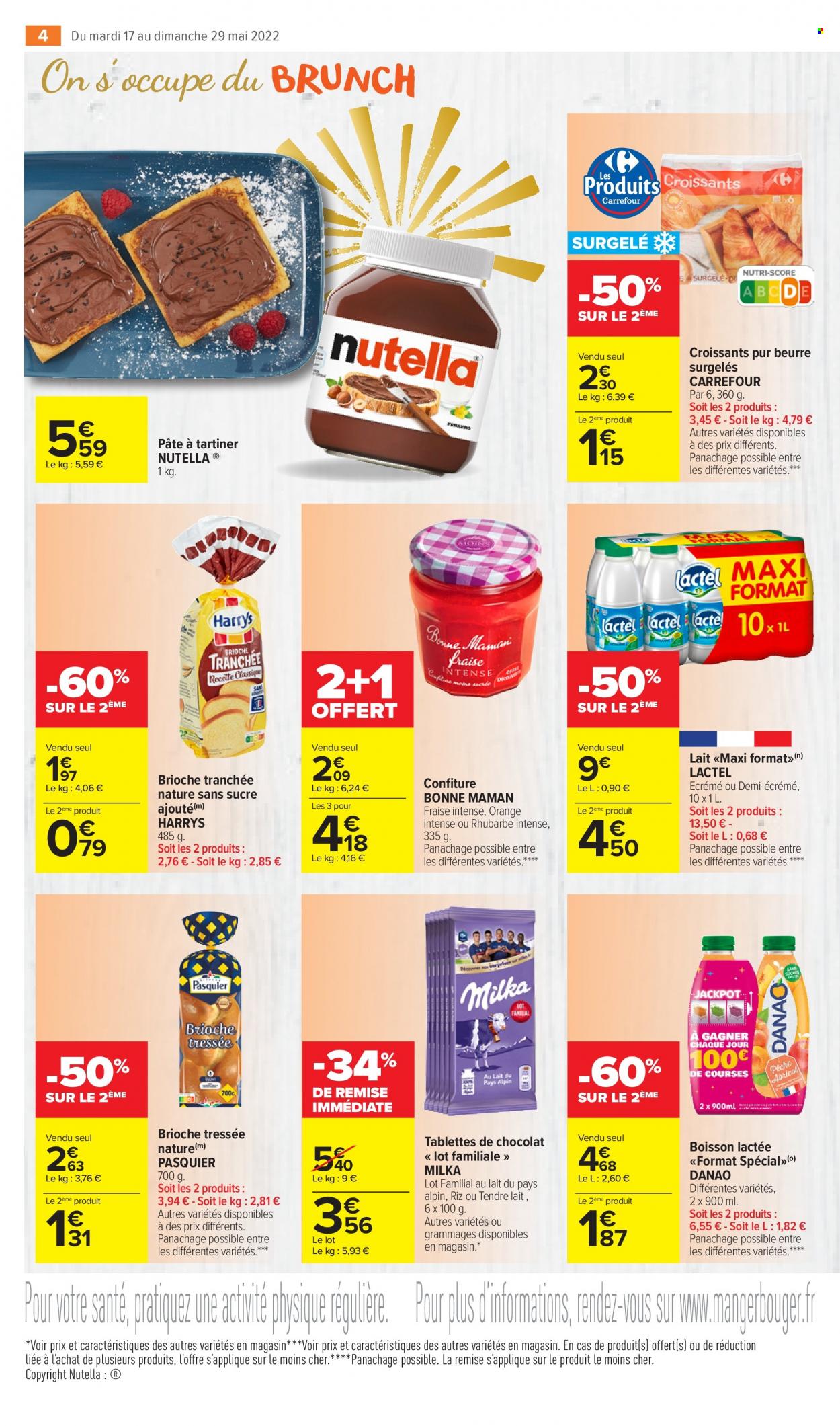 thumbnail - Catalogue Carrefour Market - 17/05/2022 - 29/05/2022 - Produits soldés - croissant, brioche, Milka, Lactel, chocolat, Nutella, confiture, Danao. Page 6.