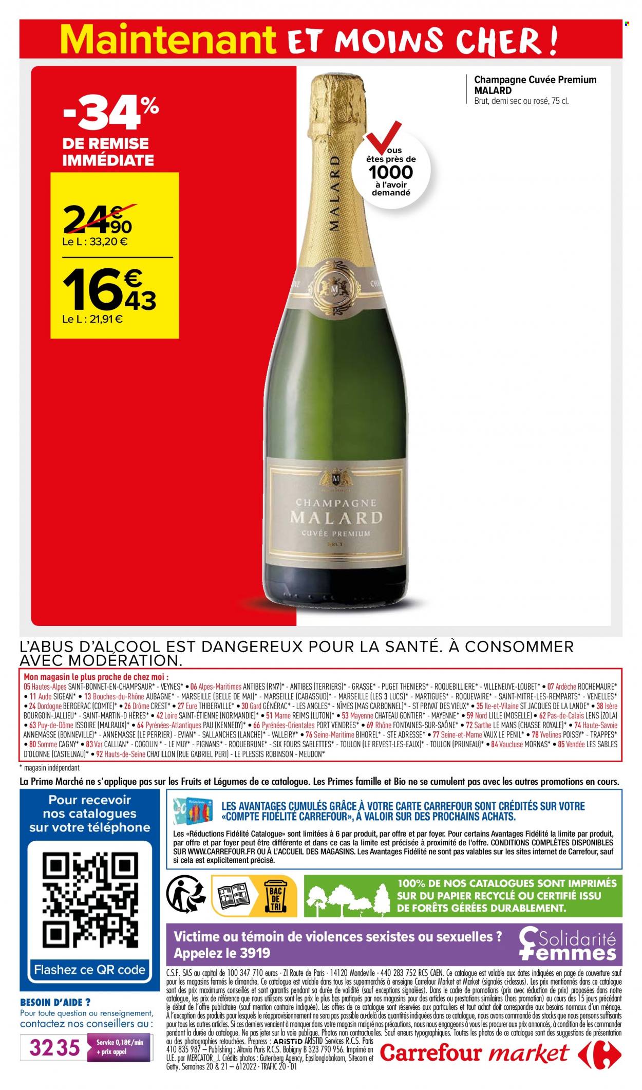 thumbnail - Catalogue Carrefour Market - 17/05/2022 - 29/05/2022 - Produits soldés - Perrier, champagne. Page 16.