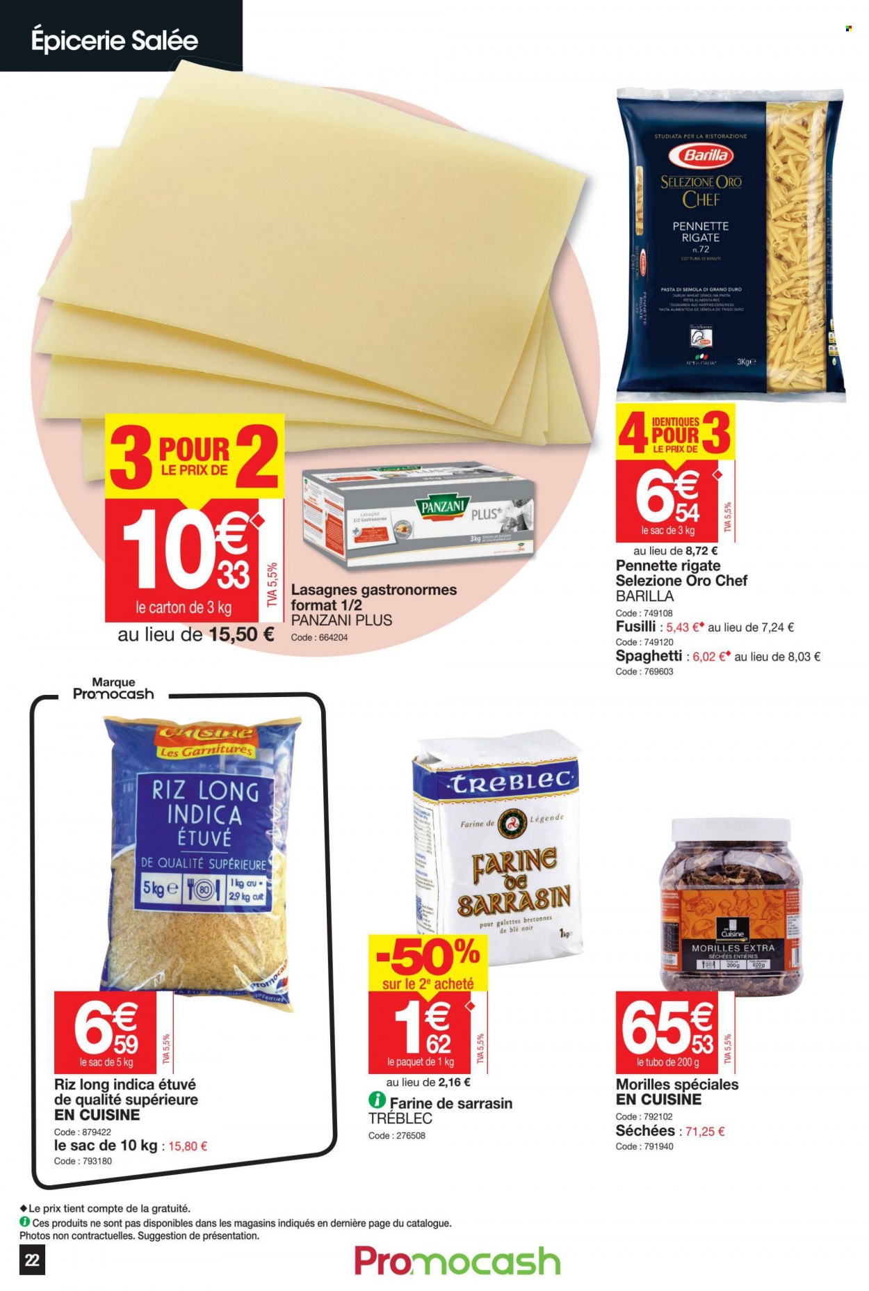 thumbnail - Catalogue Promocash - 12/05/2022 - 21/05/2022 - Produits soldés - lasagnes, farine, Panzani, Barilla, riz, pâtes. Page 22.