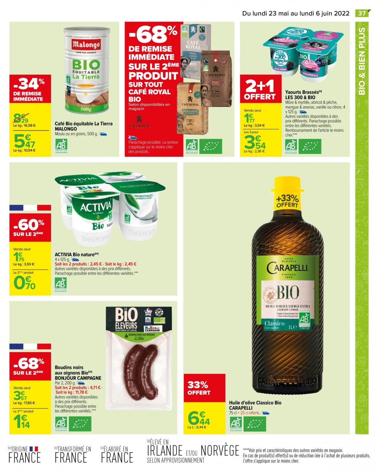 thumbnail - Catalogue Carrefour Hypermarchés - 23/05/2022 - 06/06/2022 - Produits soldés - ananas, Activia, yaourt, huile, huile d'olive, café. Page 41.