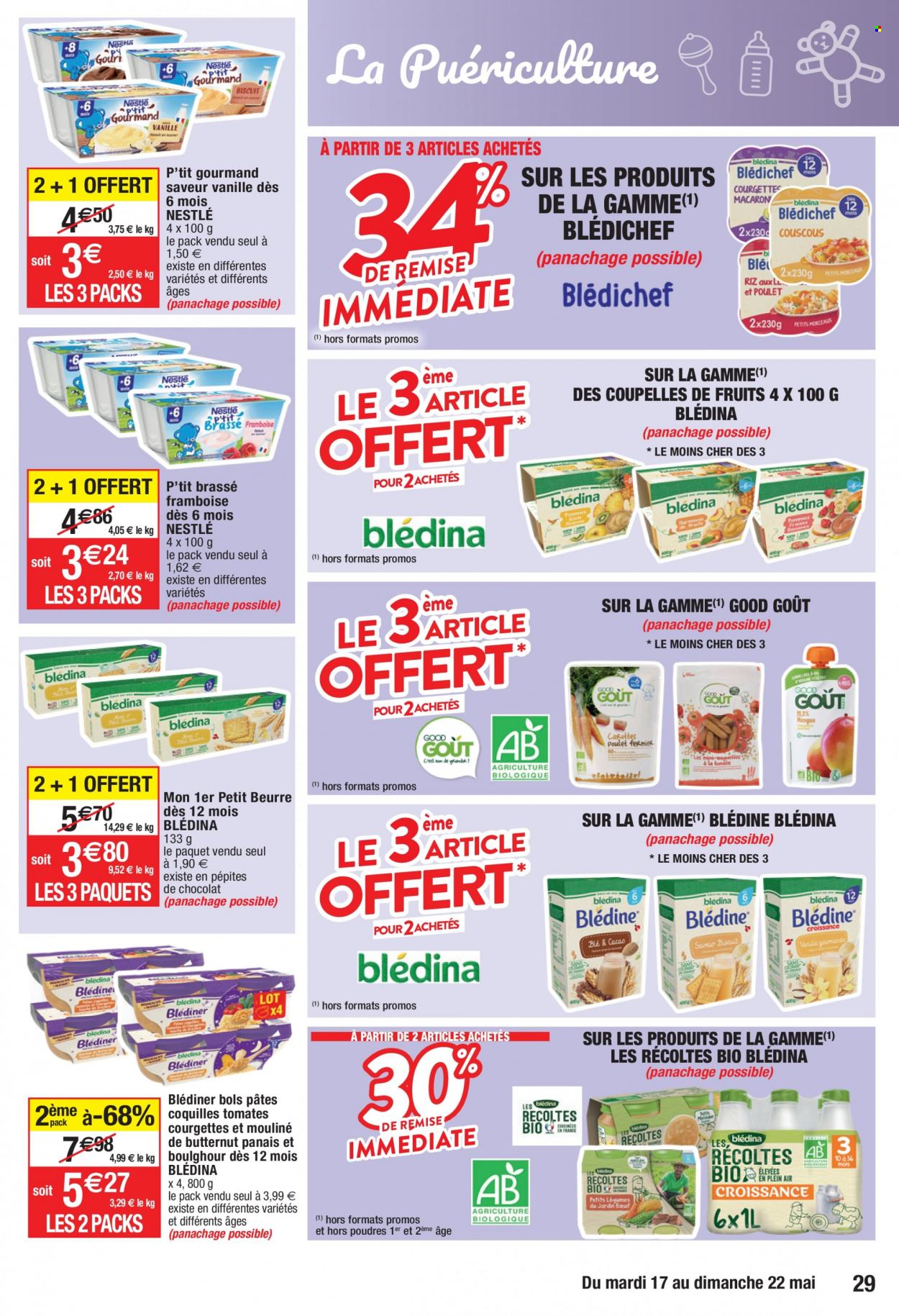 thumbnail - Catalogue Migros France - 17/05/2022 - 22/05/2022 - Produits soldés - panais, Nestlé, beurre, pâtes, Blédina. Page 29.