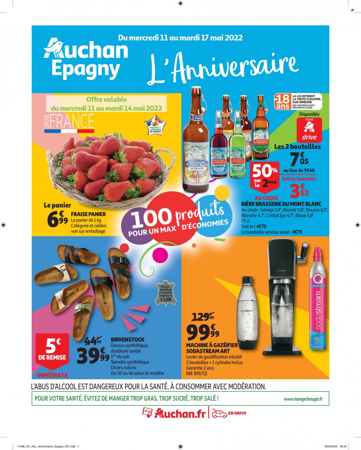 thumbnail - Catalogue Auchan - 11/05/2022 - 17/05/2022 - Produits soldés - bière, SodaStream, machine à gazéifier. Page 1.