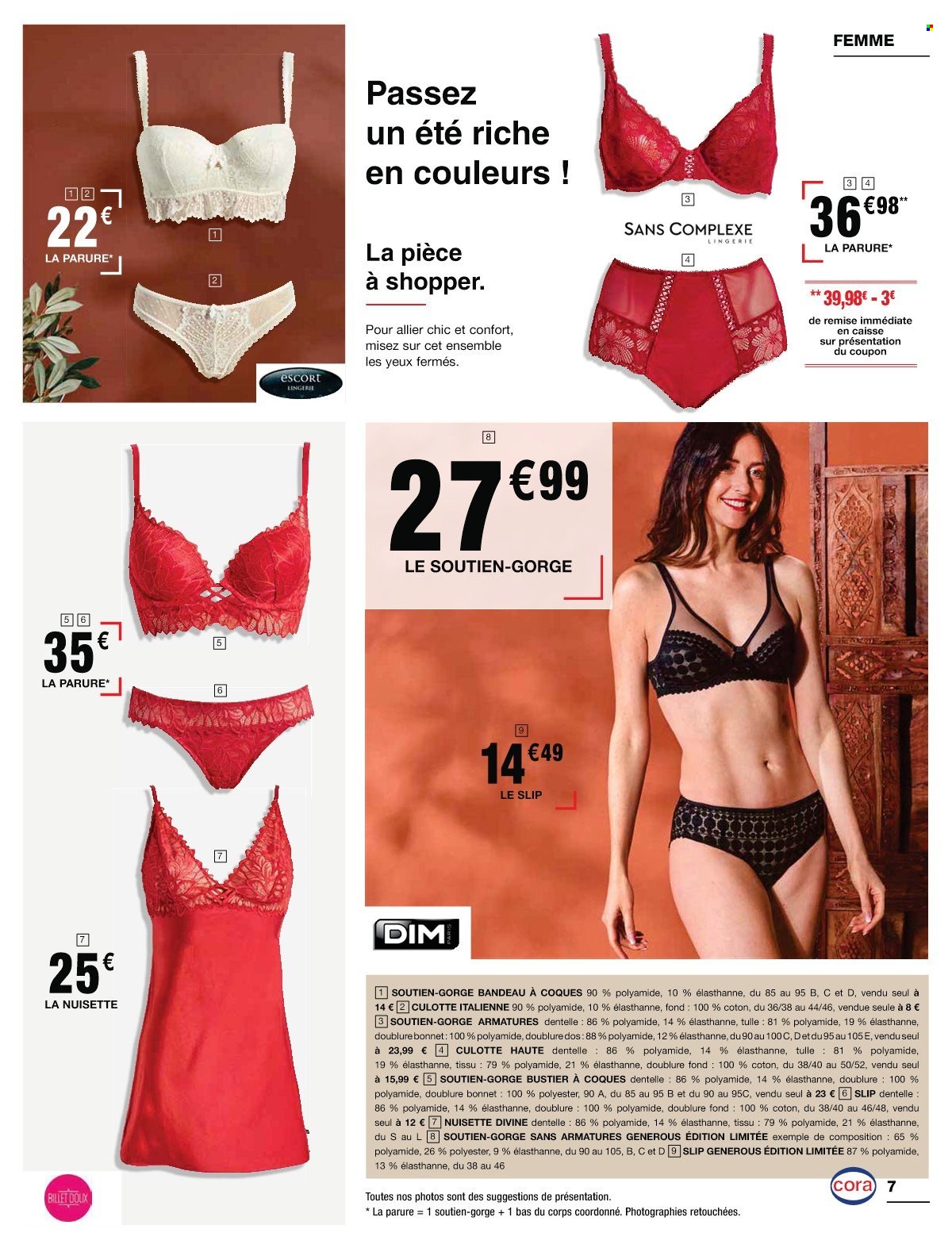 thumbnail - Catalogue Cora - 17/05/2022 - 28/05/2022 - Produits soldés - slip, soutien-gorge, lingerie, culotte, nuisette, bandeau. Page 7.