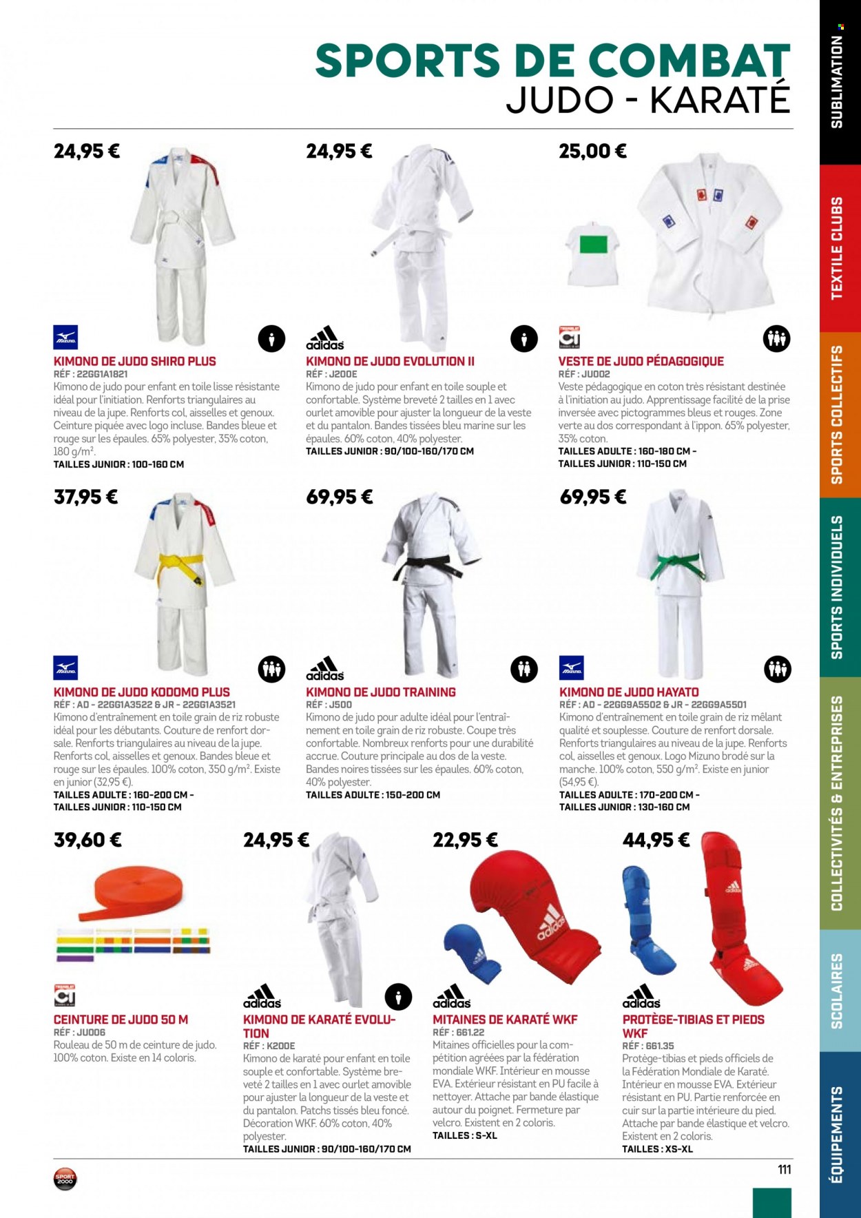 thumbnail - Catalogue Sport 2000 - Produits soldés - Mizuno, veste, pantalon, ceinture. Page 111.