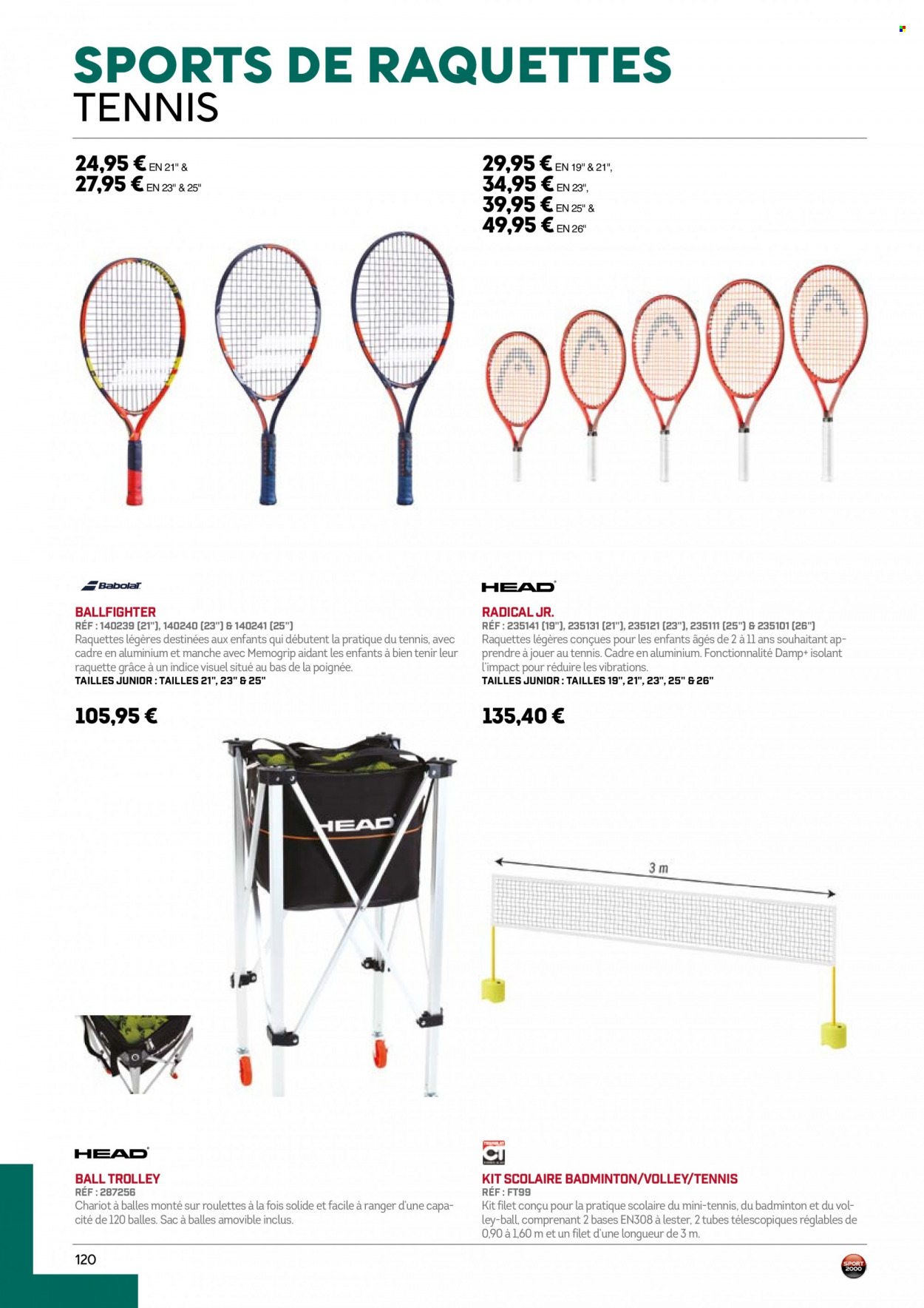 thumbnail - Catalogue Sport 2000 - Produits soldés - trolley, ballon, raquette, chariot à balles, chariot. Page 120.