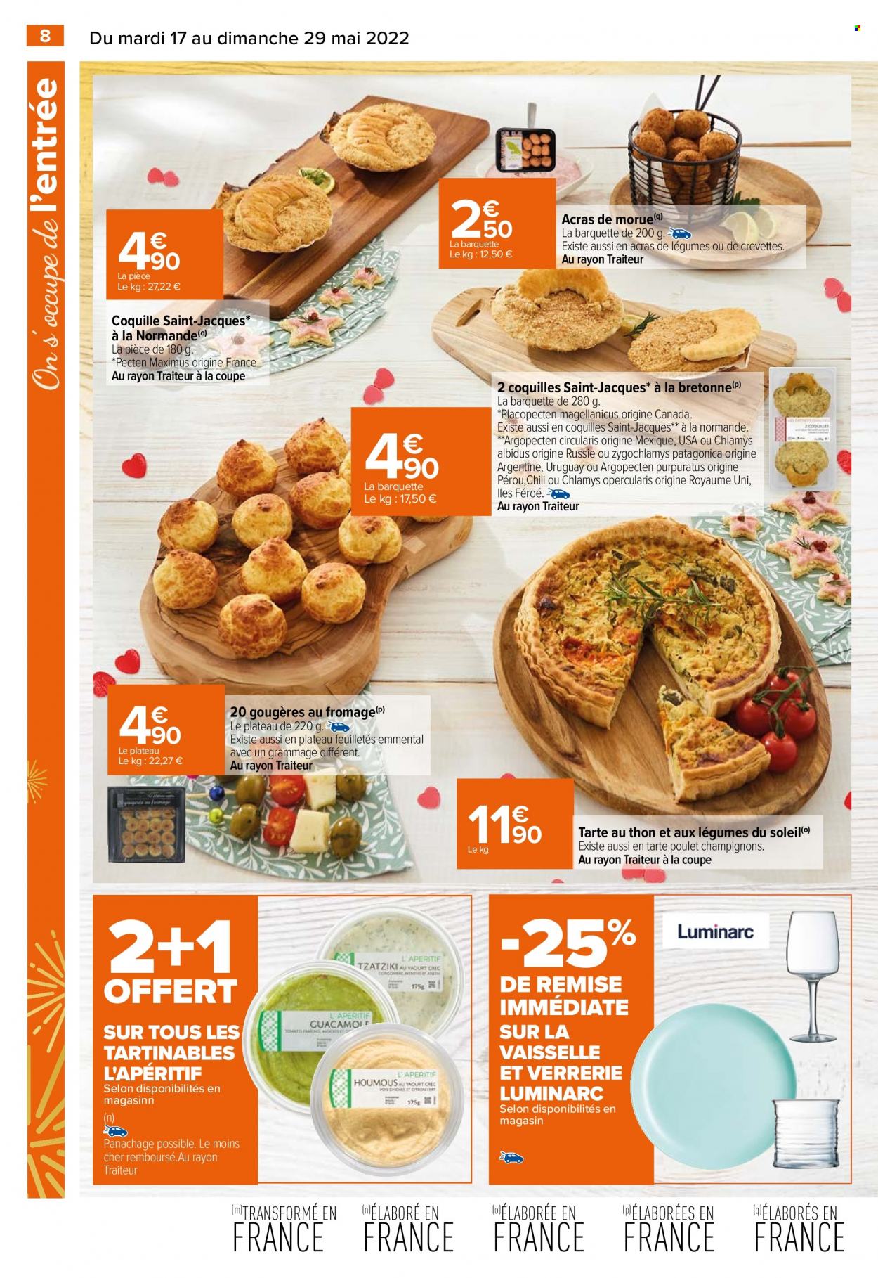 thumbnail - Catalogue Carrefour Hypermarchés - 17/05/2022 - 29/05/2022 - Produits soldés - tarte, poulet, coquilles Saint-Jacques, morue, gougères. Page 10.