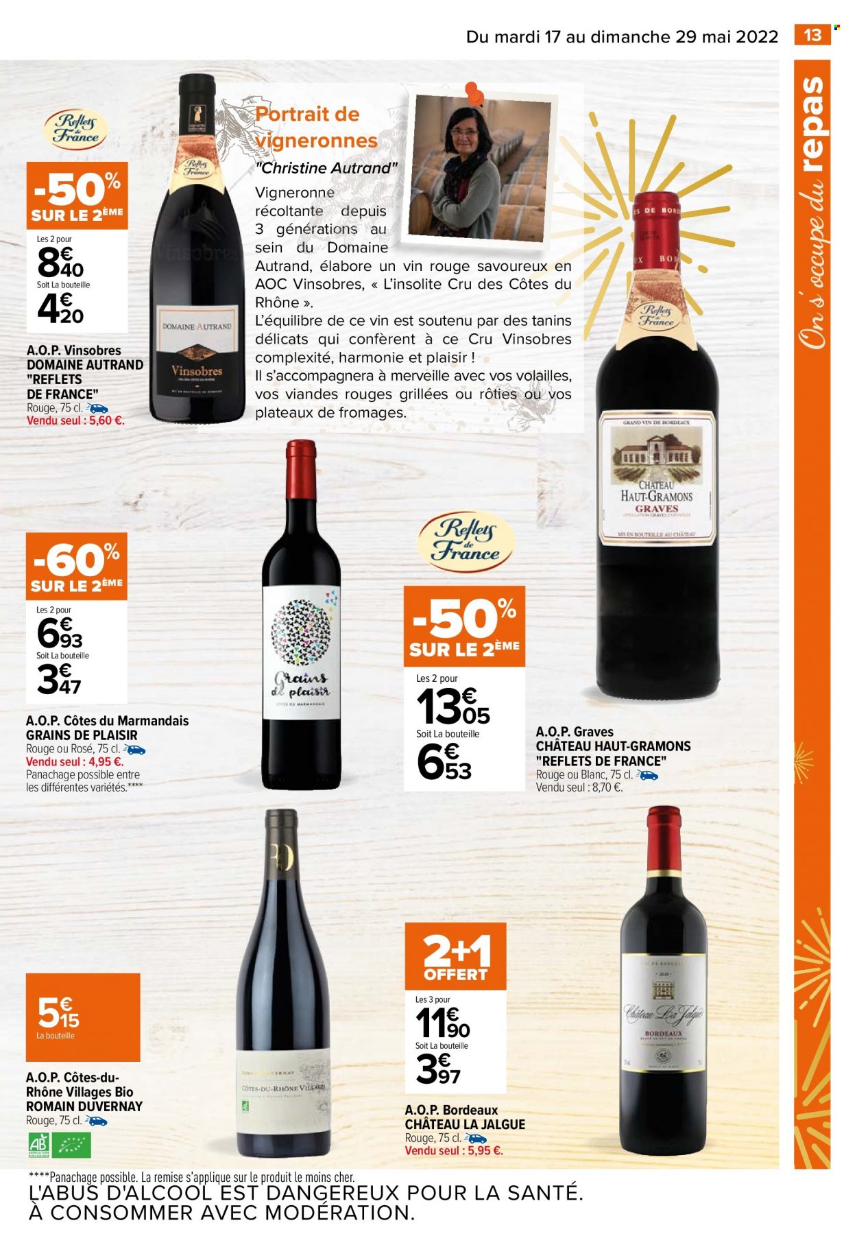 thumbnail - Catalogue Carrefour Hypermarchés - 17/05/2022 - 29/05/2022 - Produits soldés - Bordeaux, Côtes du Rhône. Page 15.