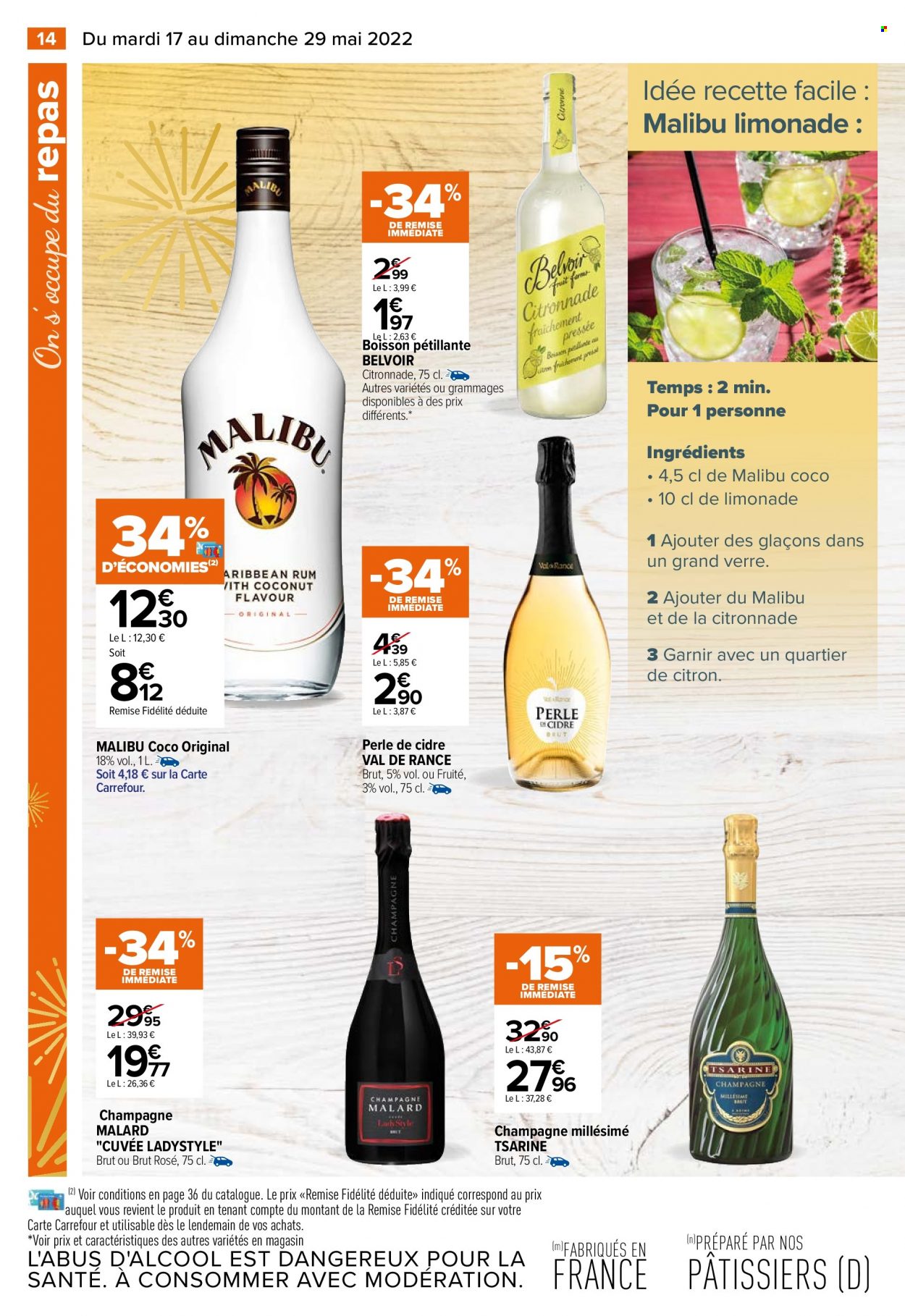 thumbnail - Catalogue Carrefour Hypermarchés - 17/05/2022 - 29/05/2022 - Produits soldés - limonade, citronnade, verre. Page 16.