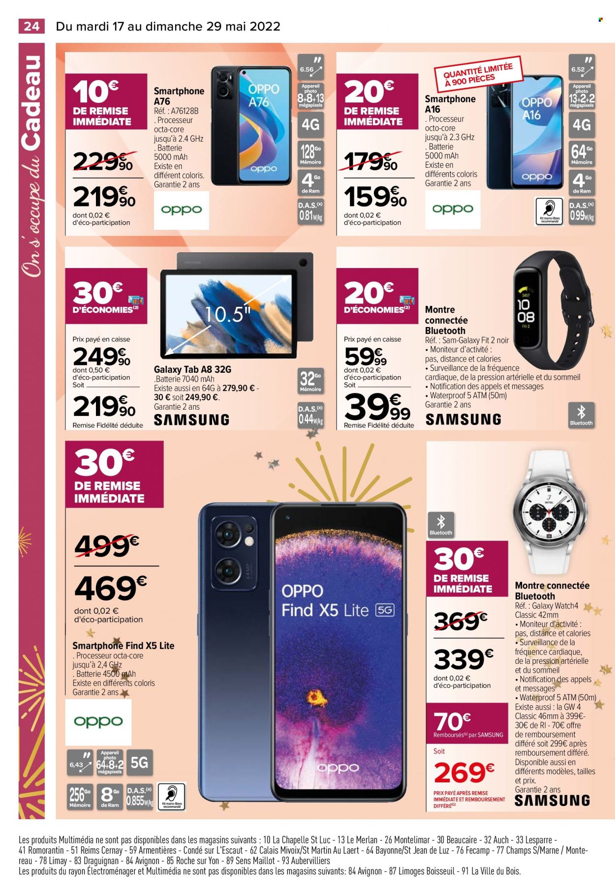 thumbnail - Catalogue Carrefour Hypermarchés - 17/05/2022 - 29/05/2022 - Produits soldés - Samsung, smartphone, montre, montre connectée, moniteur. Page 26.