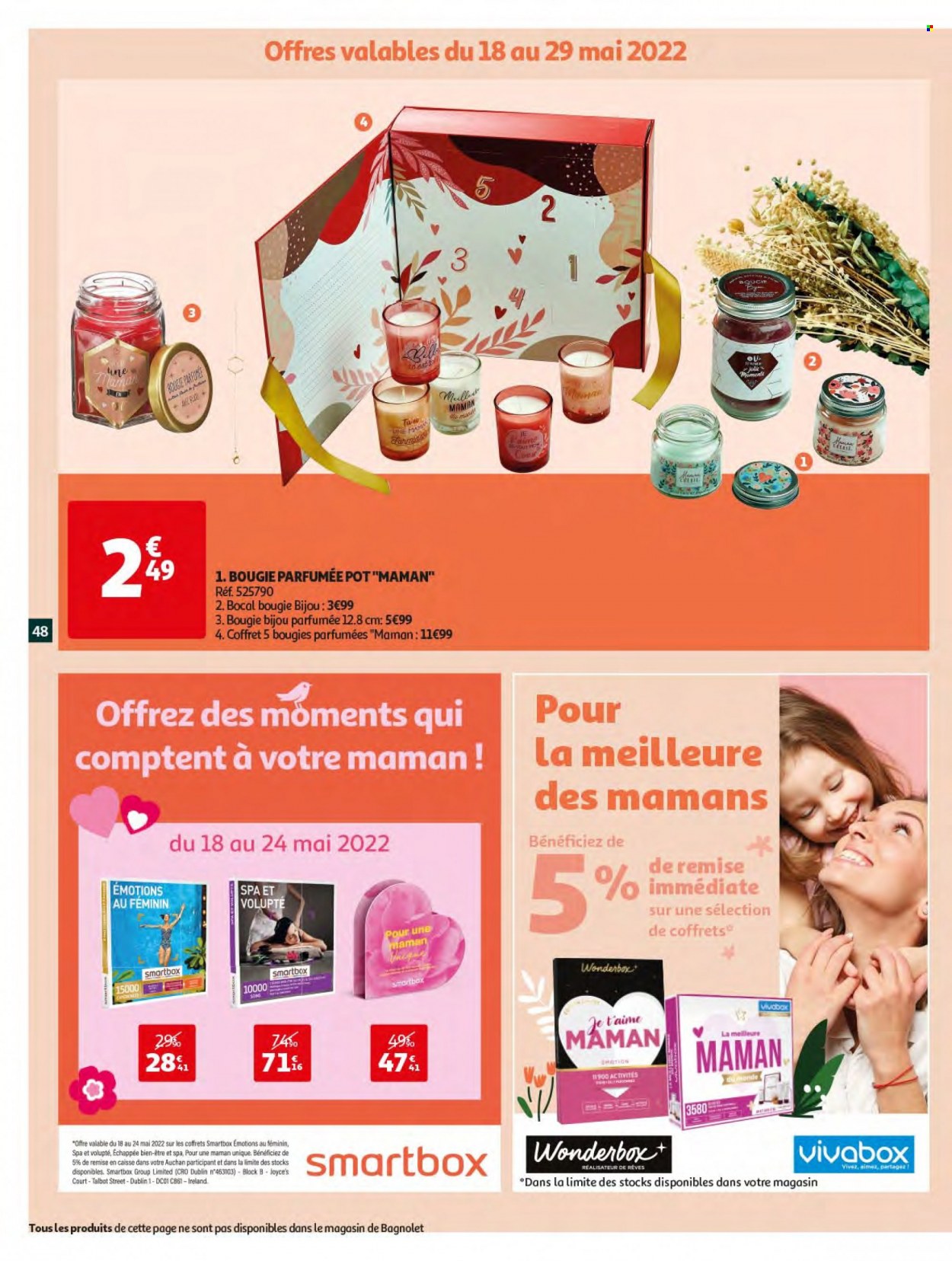 thumbnail - Catalogue Auchan - 18/05/2022 - 24/05/2022 - Produits soldés - bocal, bougie. Page 48.