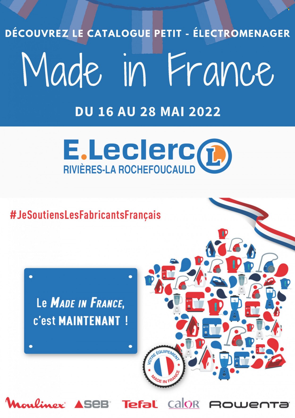 thumbnail - Catalogue E.Leclerc - 16/05/2022 - 28/05/2022 - Produits soldés - Tefal, Moulinex. Page 1.