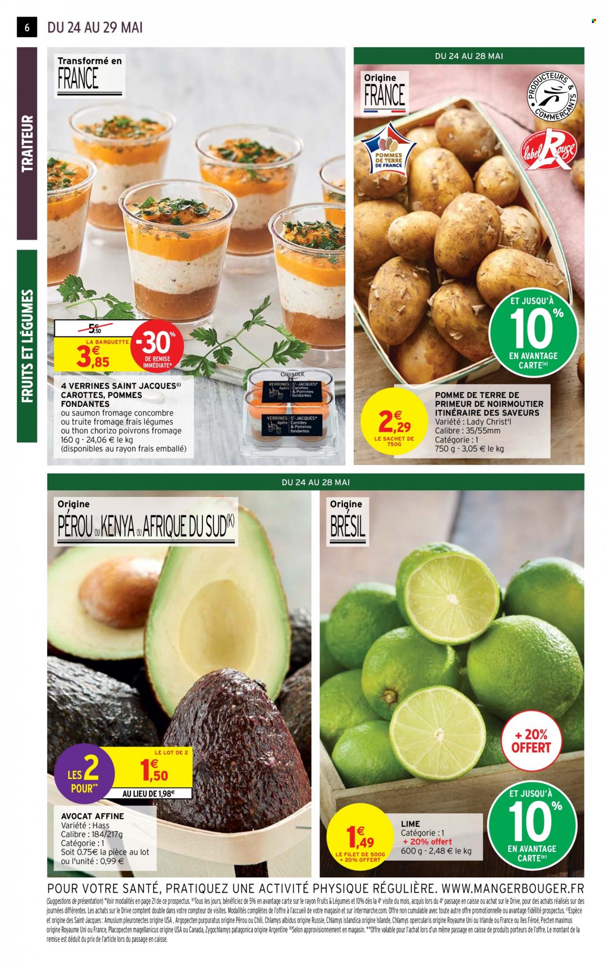 thumbnail - Catalogue Intermarché Express - 24/05/2022 - 05/06/2022 - Produits soldés - avocat, carotte, concombre, poivrons, chorizo, fromage, fromage frais. Page 6.