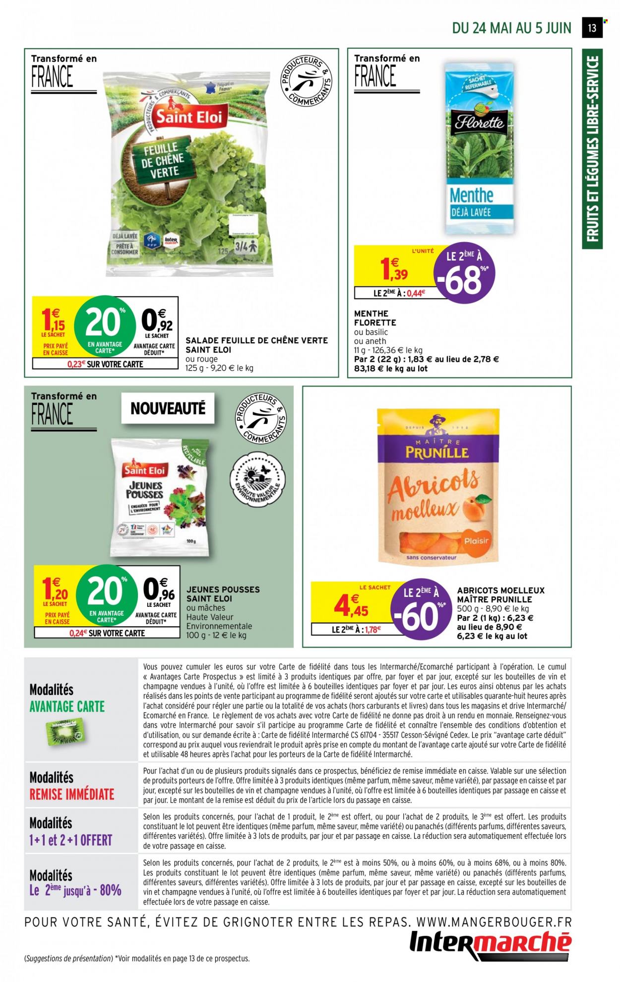 thumbnail - Catalogue Intermarché Contact - 24/05/2022 - 05/06/2022 - Produits soldés - alcool, jeune pousse, aneth, basilic, menthe, Maître Prunille, champagne. Page 13.