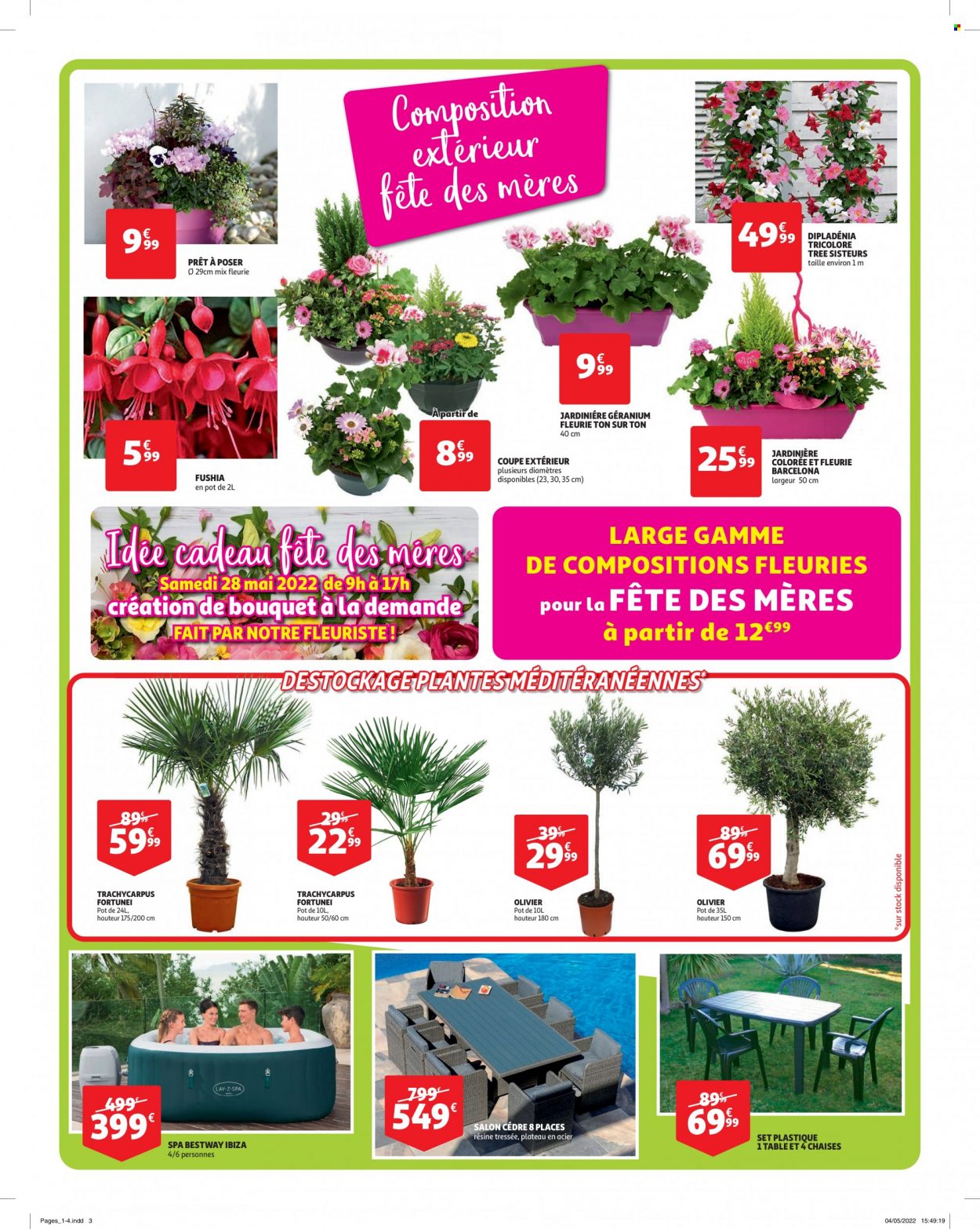 thumbnail - Catalogue Auchan - 18/05/2022 - 28/05/2022 - Produits soldés - chaise, Fila, lay-z-spa, fleur, olivier, dipladenia, jardinière. Page 3.