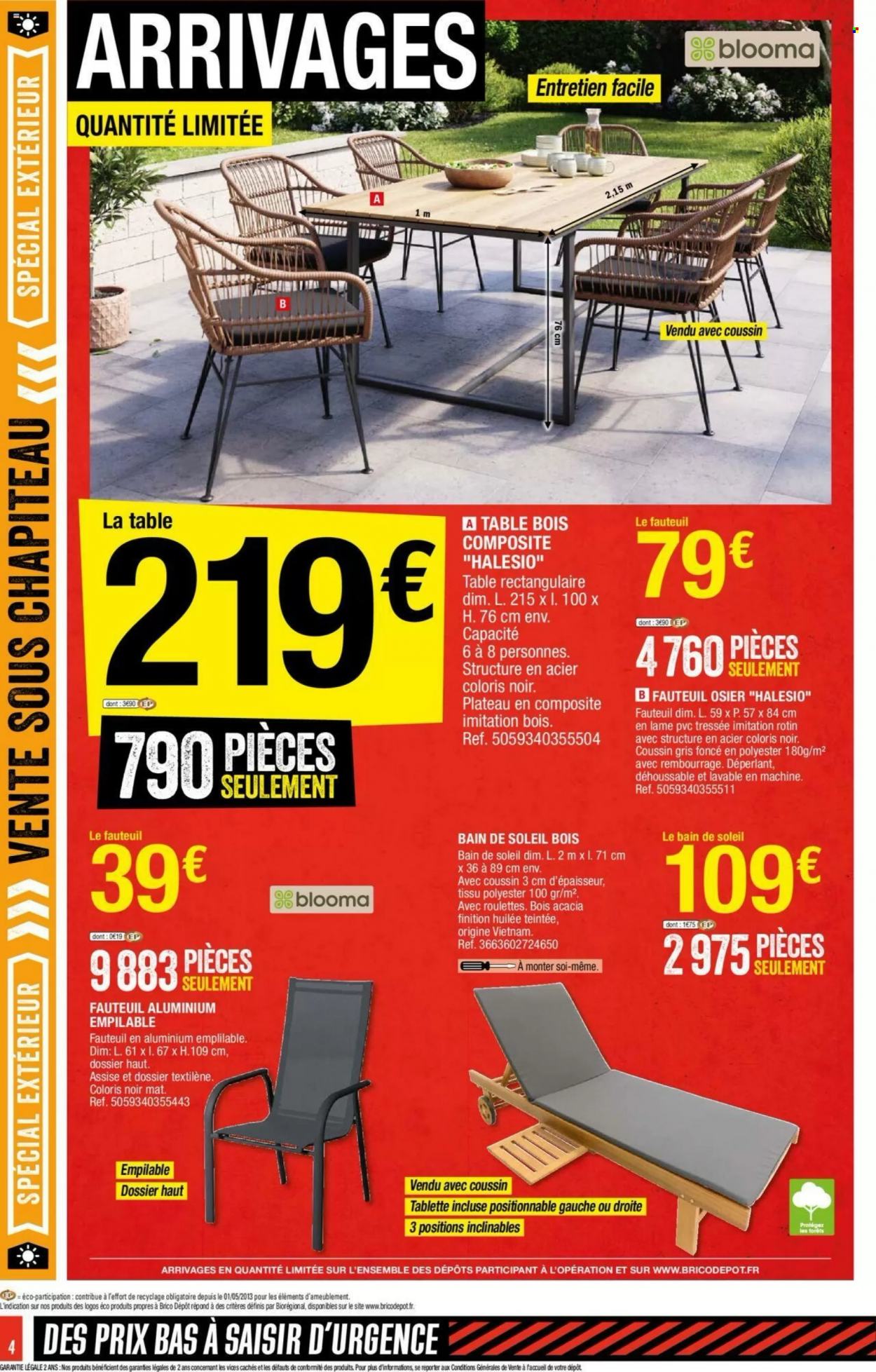 thumbnail - Catalogue Brico Dépôt - 20/05/2022 - 02/06/2022 - Produits soldés - fauteuil, bain de soleil, lames pvc. Page 4.
