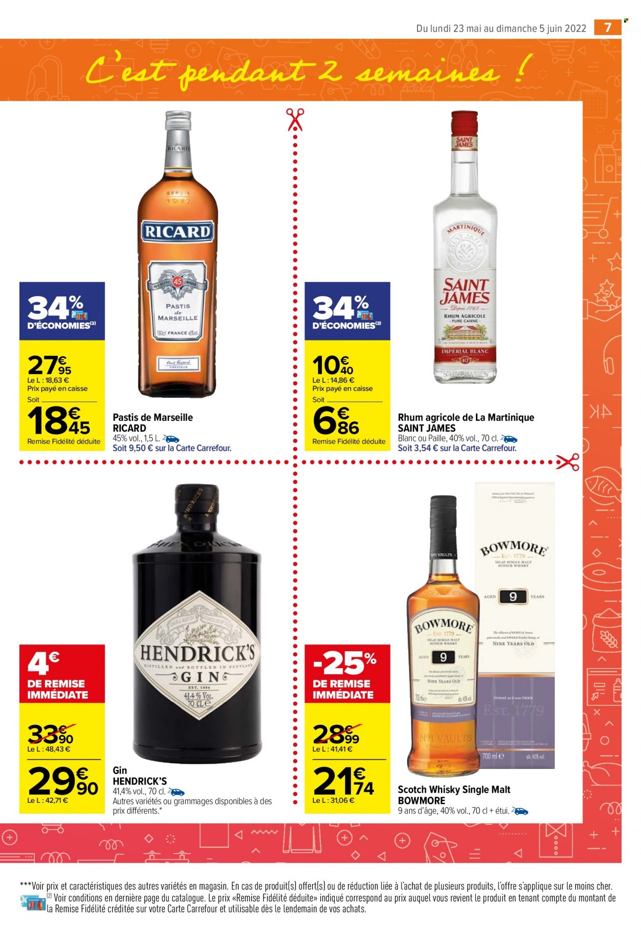 thumbnail - Catalogue Carrefour Market - 23/05/2022 - 05/06/2022 - Produits soldés - alcool, gin, whisky, rhum, pastis. Page 9.