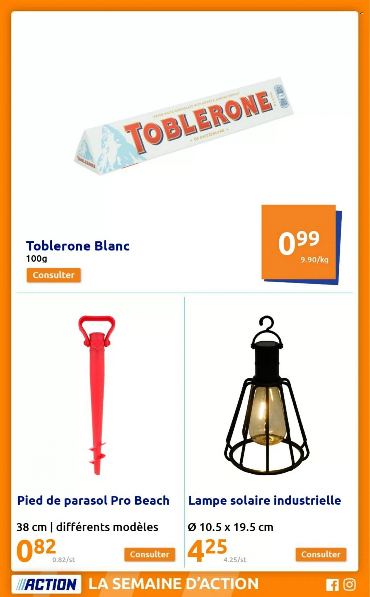thumbnail - Catalogue Action - 18/05/2022 - 24/05/2022 - Produits soldés - Toblerone, lampe, pied de parasol. Page 12.
