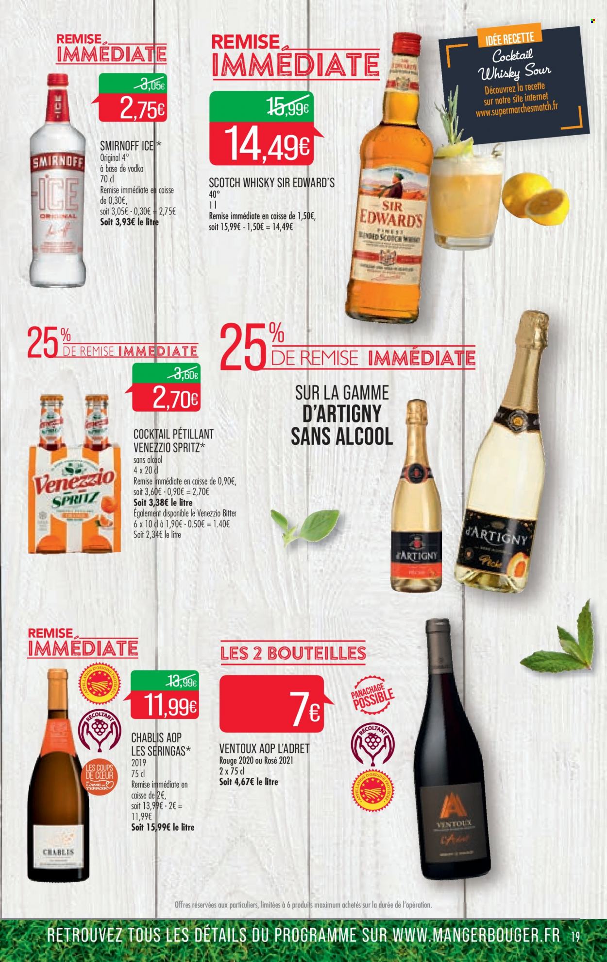 thumbnail - Catalogue Supermarché Match - 17/05/2022 - 22/05/2022 - Produits soldés - whisky, Smirnoff, Spritz. Page 19.