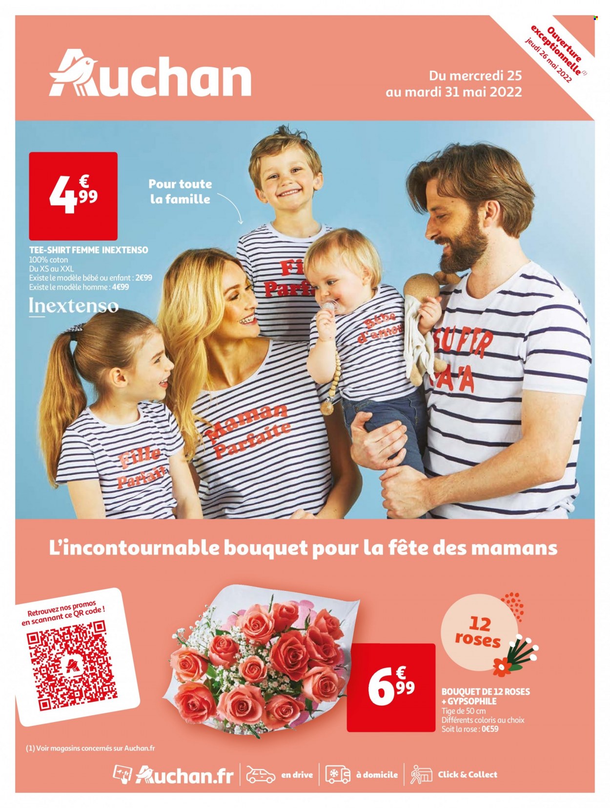thumbnail - Catalogue Auchan - 25/05/2022 - 31/05/2022 - Produits soldés - t-shirt. Page 1.