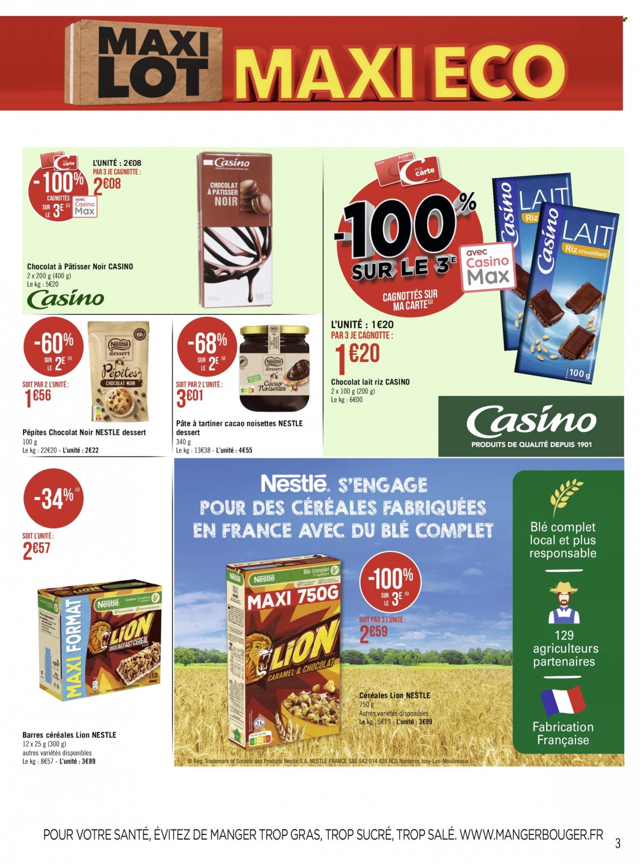 thumbnail - Catalogue Géant Casino - 23/05/2022 - 05/06/2022 - Produits soldés - pâte à tartiner, Nestlé, Lion. Page 3.