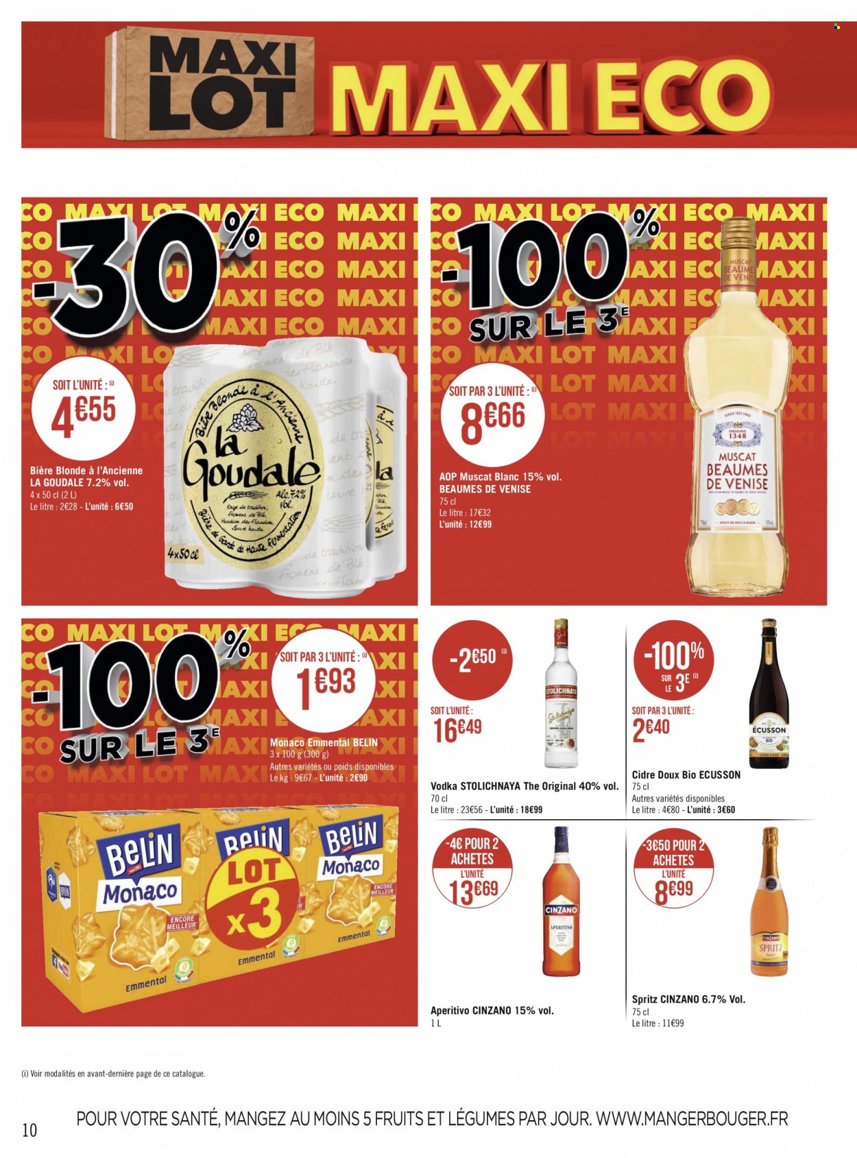 thumbnail - Catalogue Géant Casino - 23/05/2022 - 05/06/2022 - Produits soldés - bière, bière blonde, alcool, Goudale, emmental, fromage, cidre, vodka, Spritz. Page 10.
