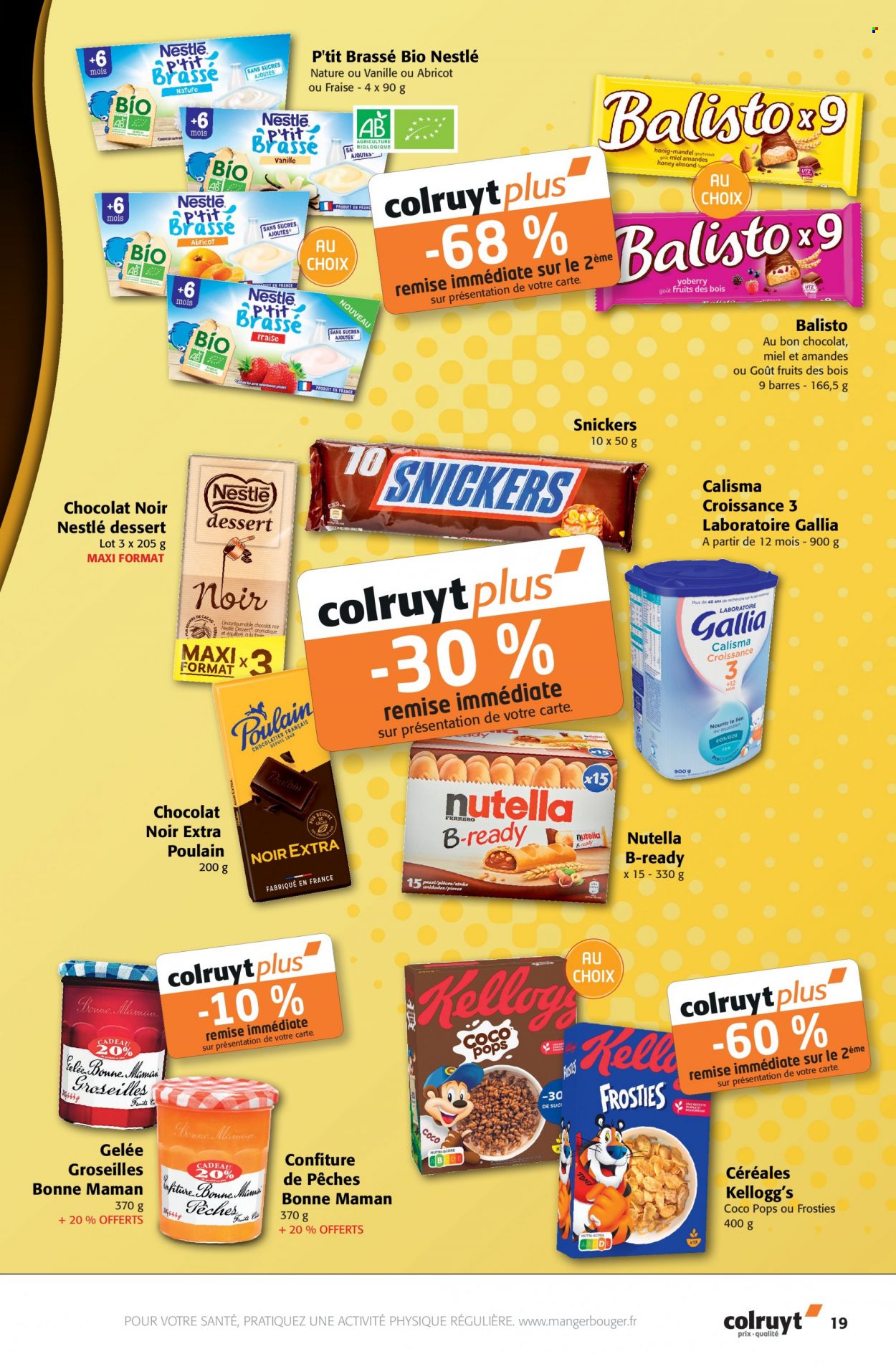 thumbnail - Catalogue Colruyt - 25/05/2022 - 06/06/2022 - Produits soldés - Nestlé, Kellogg's, Nutella, Coco Pops, céréales, confiture. Page 19.