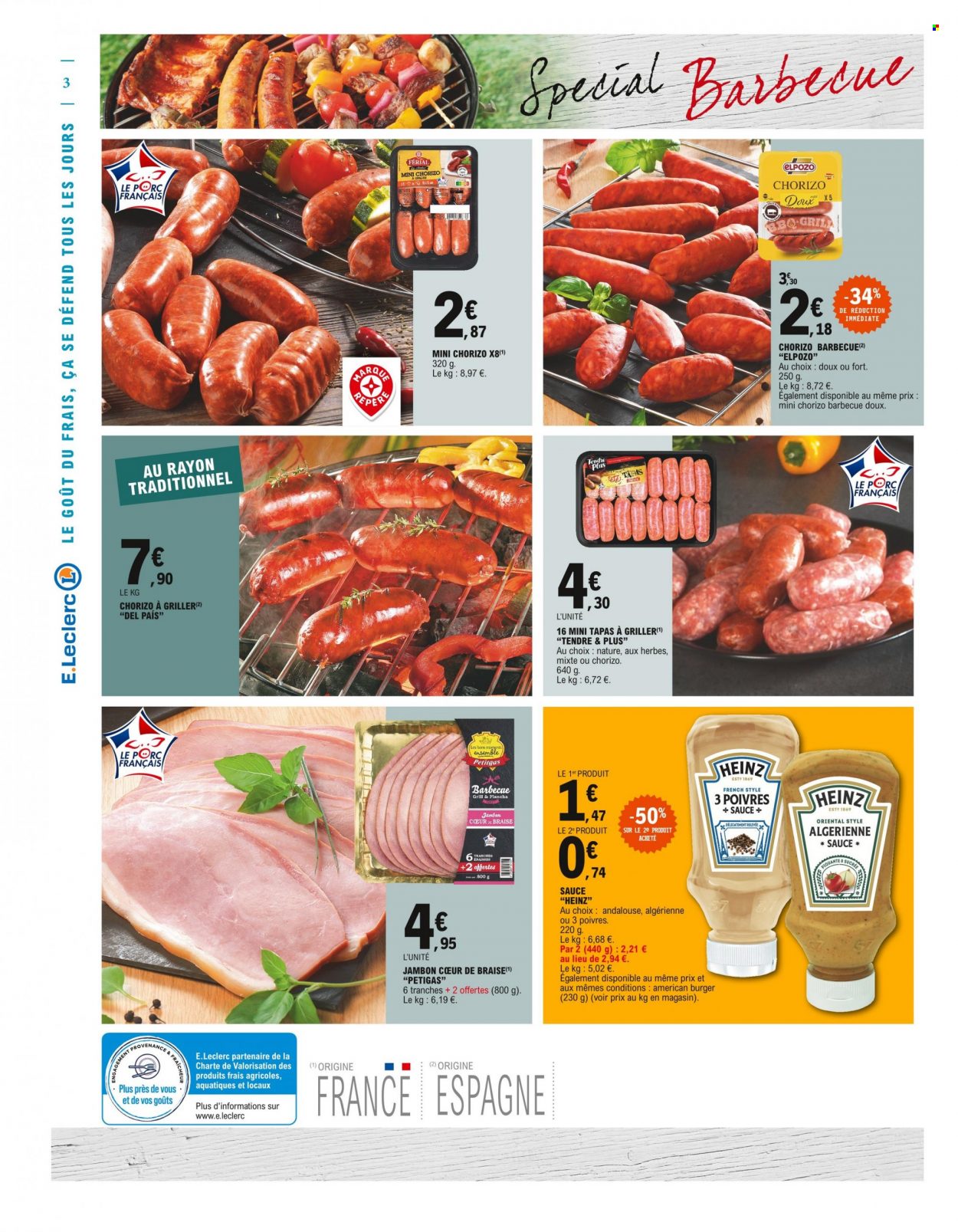 thumbnail - Catalogue E.Leclerc - 24/05/2022 - 28/05/2022 - Produits soldés - tapas, jambon, Heinz, plancha. Page 3.