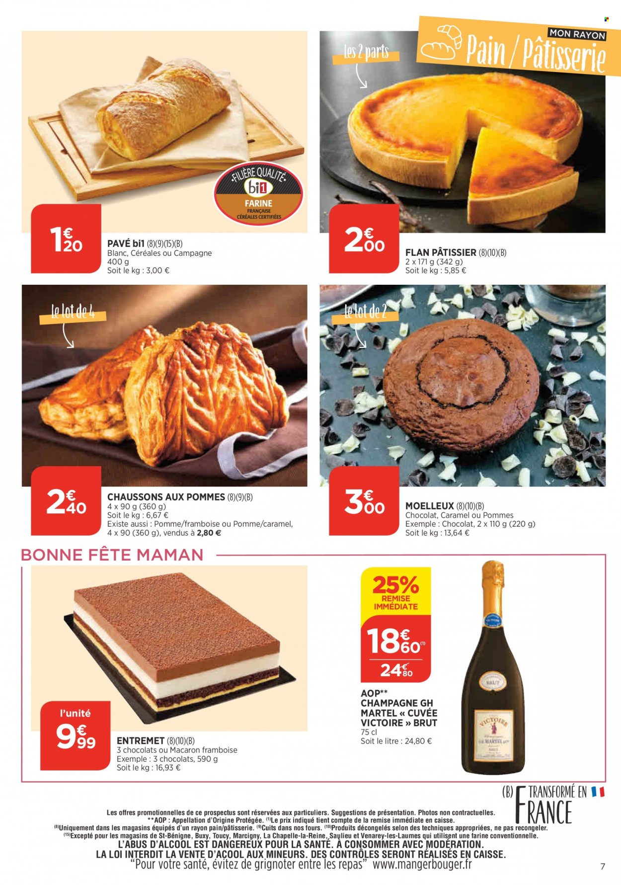 thumbnail - Catalogue Bi1 - 25/05/2022 - 30/05/2022 - Produits soldés - pain, macarons, flan, chaussons aux pommes, farine, champagne. Page 7.