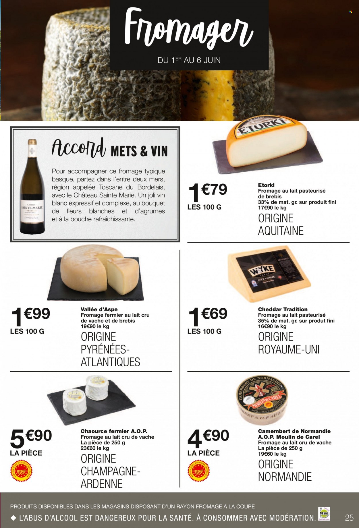 thumbnail - Catalogue Monoprix - 01/06/2022 - 19/06/2022 - Produits soldés - camembert, Chaource, champagne, vin blanc, vin. Page 25.
