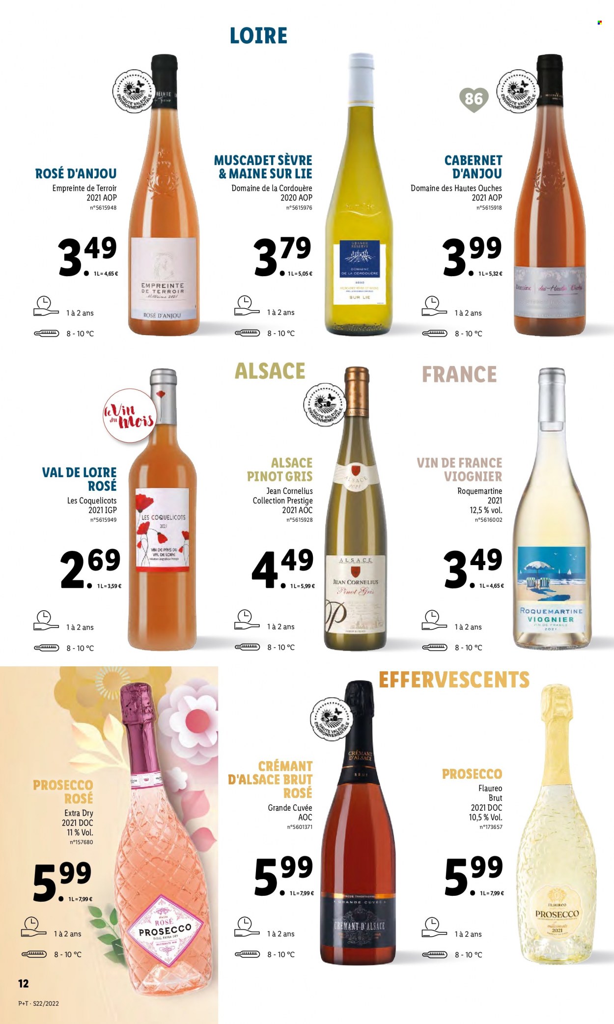 thumbnail - Catalogue Lidl - 01/06/2022 - 07/06/2022 - Produits soldés - alcool, Crémant d’Alsace, champagne, Prosecco, Pinot Gris, jeans. Page 12.