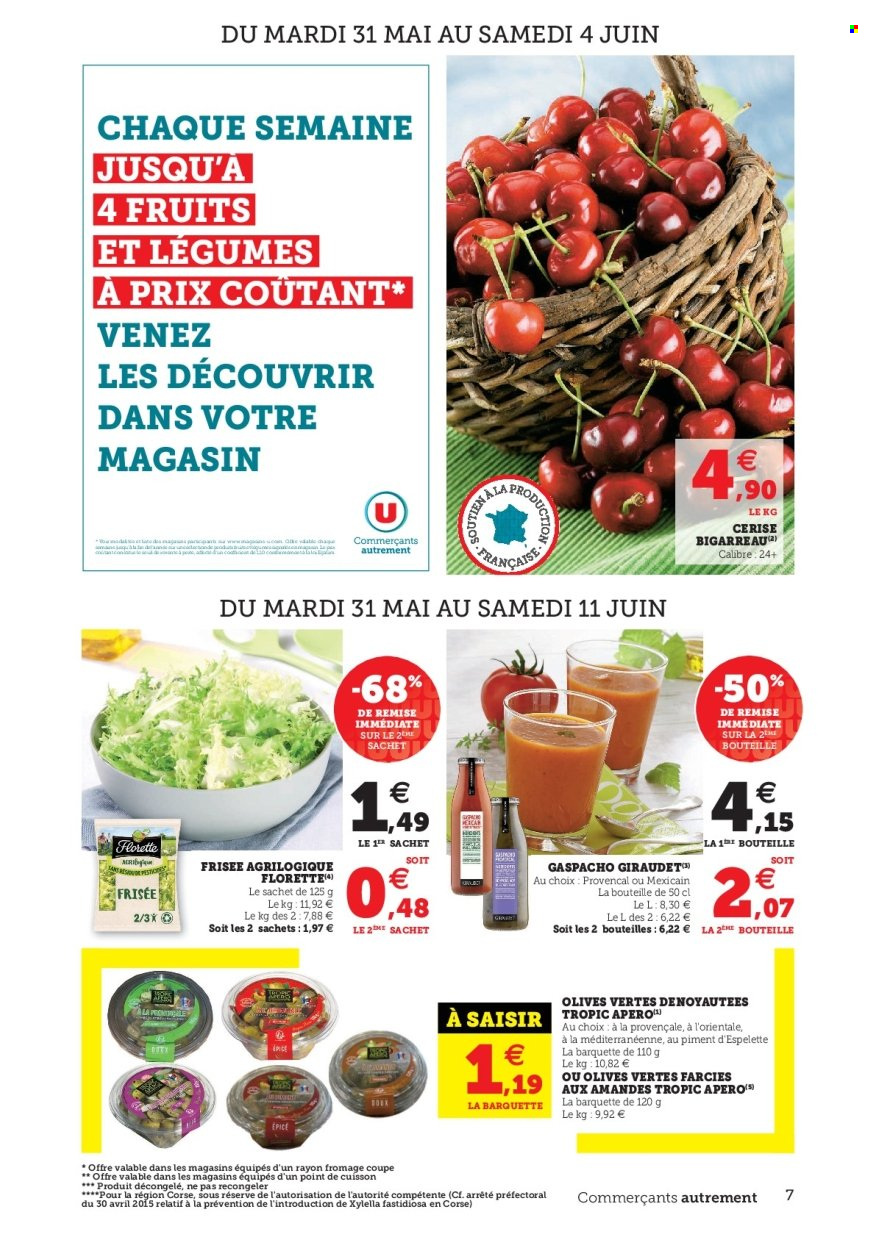 thumbnail - Catalogue U express - 31/05/2022 - 11/06/2022 - Produits soldés - frisée, fromage, olives, olives vertes. Page 7.